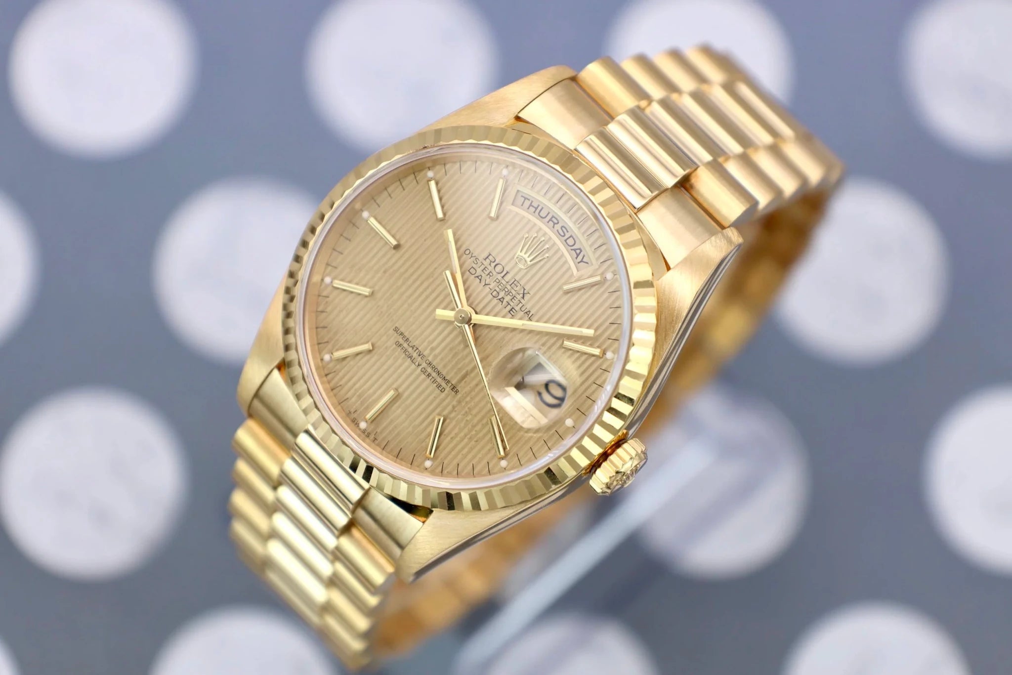 1993 Rolex Day-Date Ref. 18238 | Tapestry Dial | Full Set - Sierra Time Co