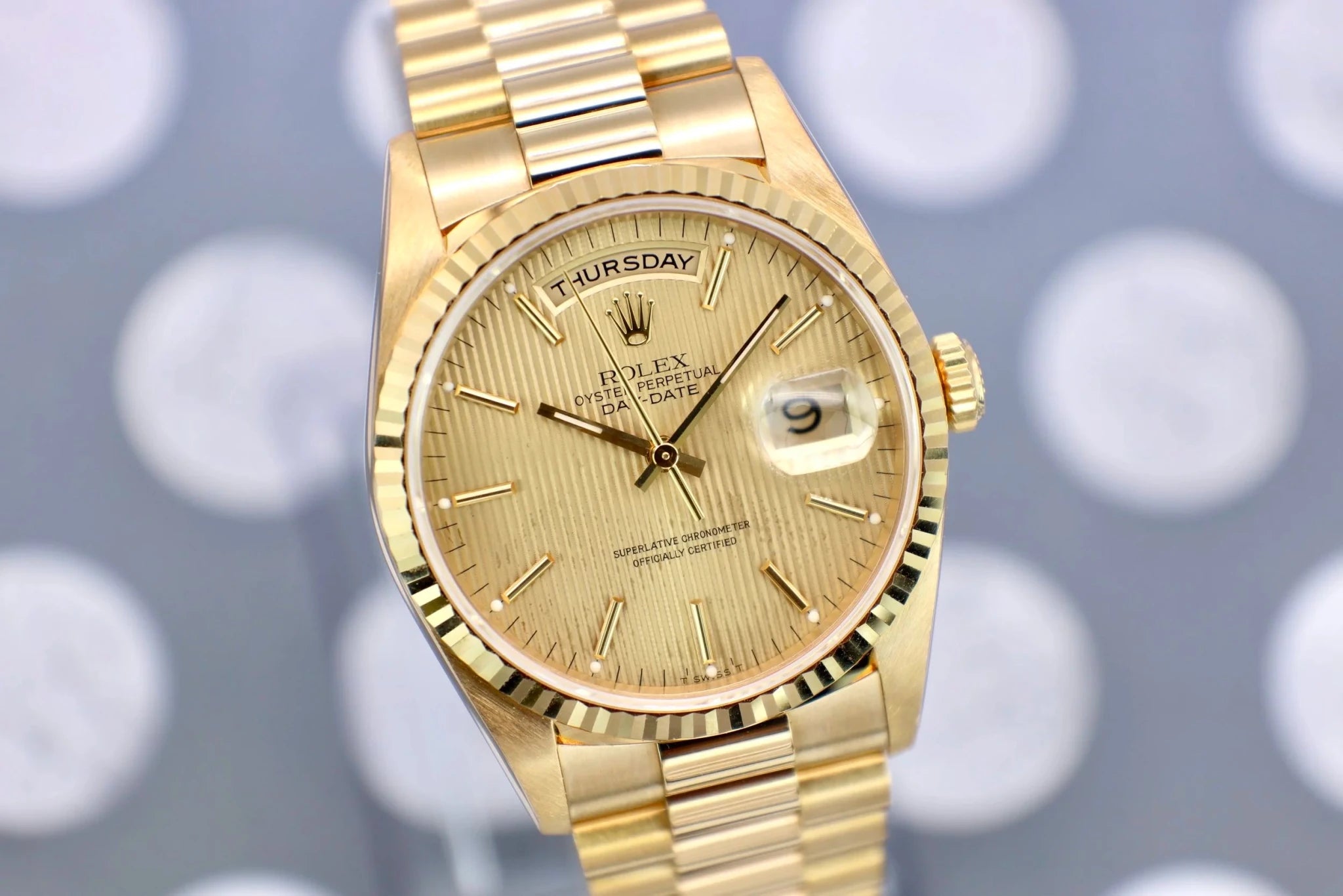 1993 Rolex Day-Date Ref. 18238 | Tapestry Dial | Full Set - Sierra Time Co