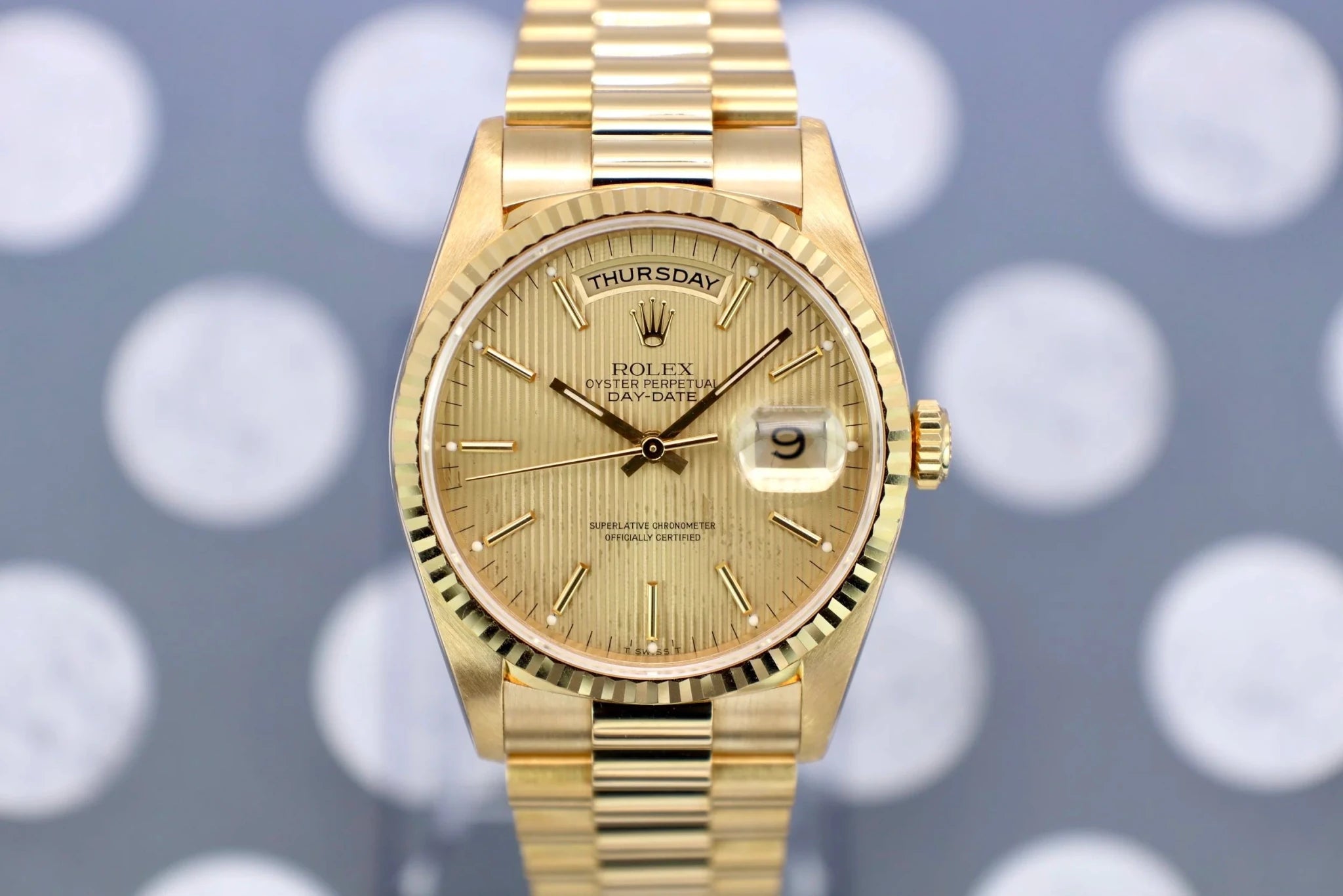 1993 Rolex Day-Date Ref. 18238 | Tapestry Dial | Full Set - Sierra Time Co