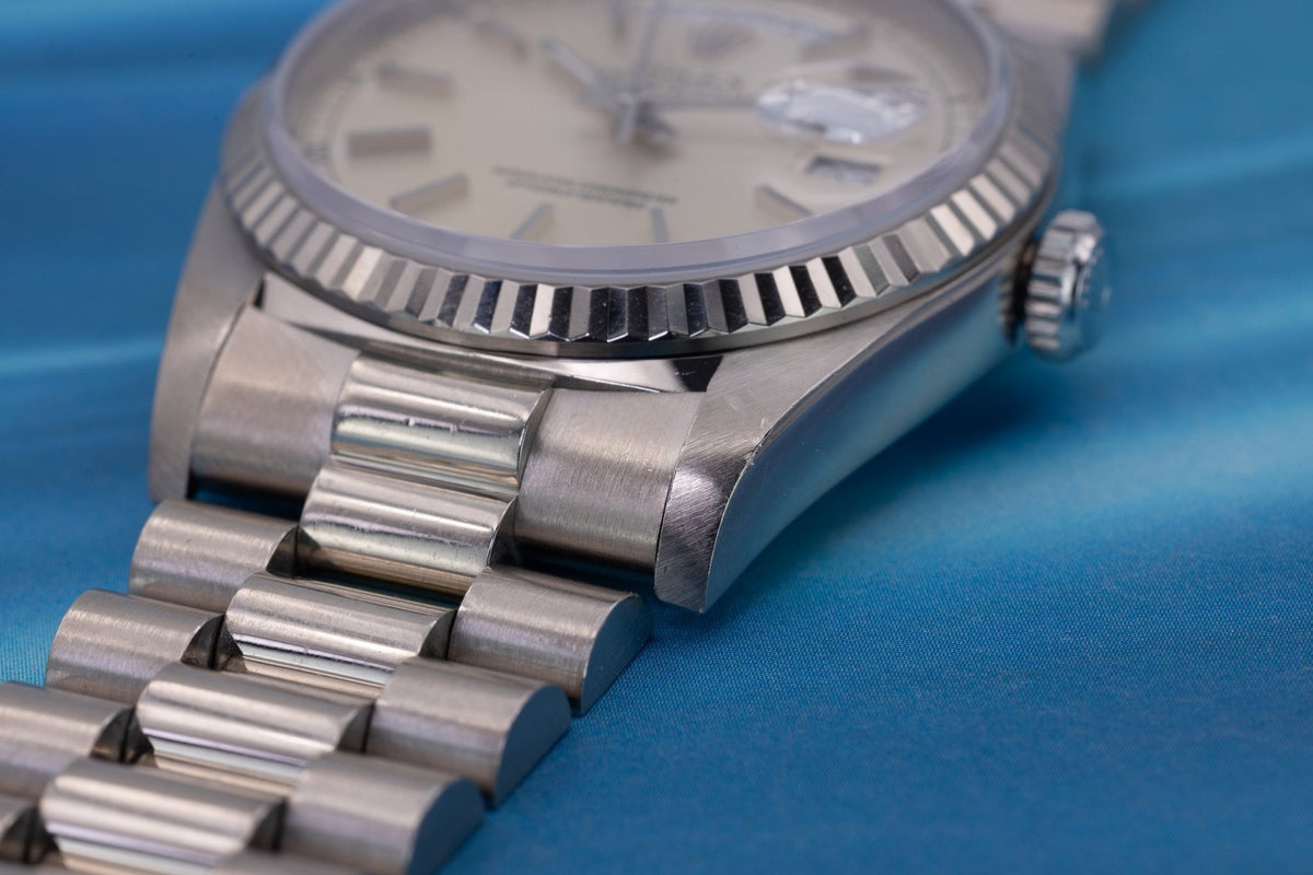 1993 Rolex Day-Date Ref. 18239 | 18K White Gold | Silver Dial - Sierra Time Co