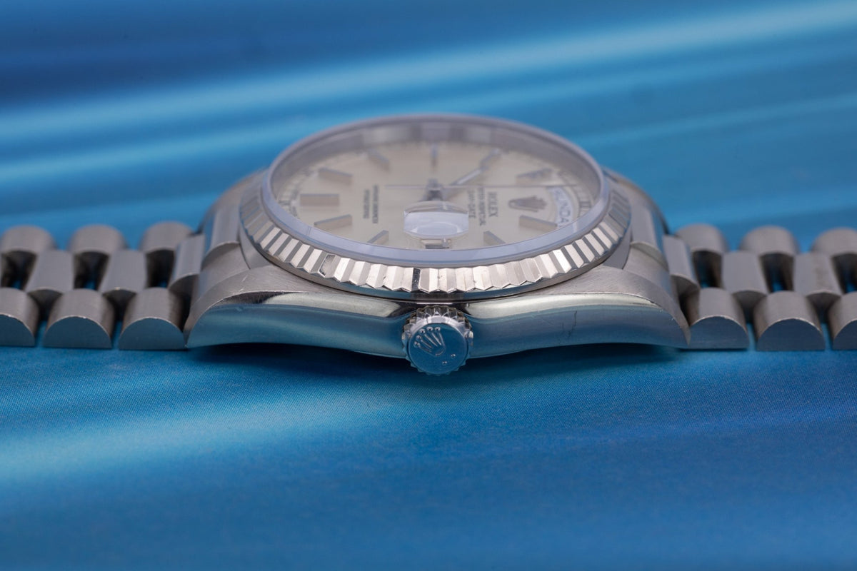 1993 Rolex Day-Date Ref. 18239 | 18K White Gold | Silver Dial - Sierra Time Co