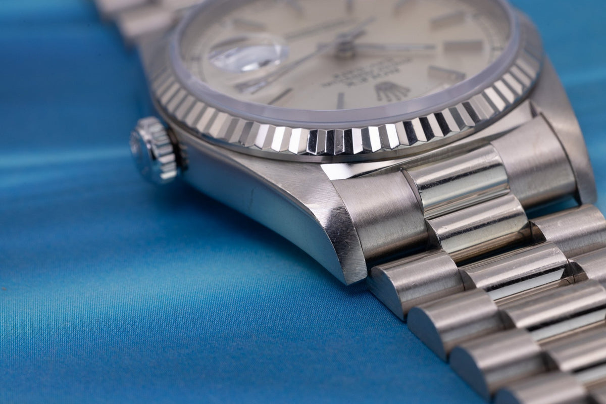 1993 Rolex Day-Date Ref. 18239 | 18K White Gold | Silver Dial - Sierra Time Co