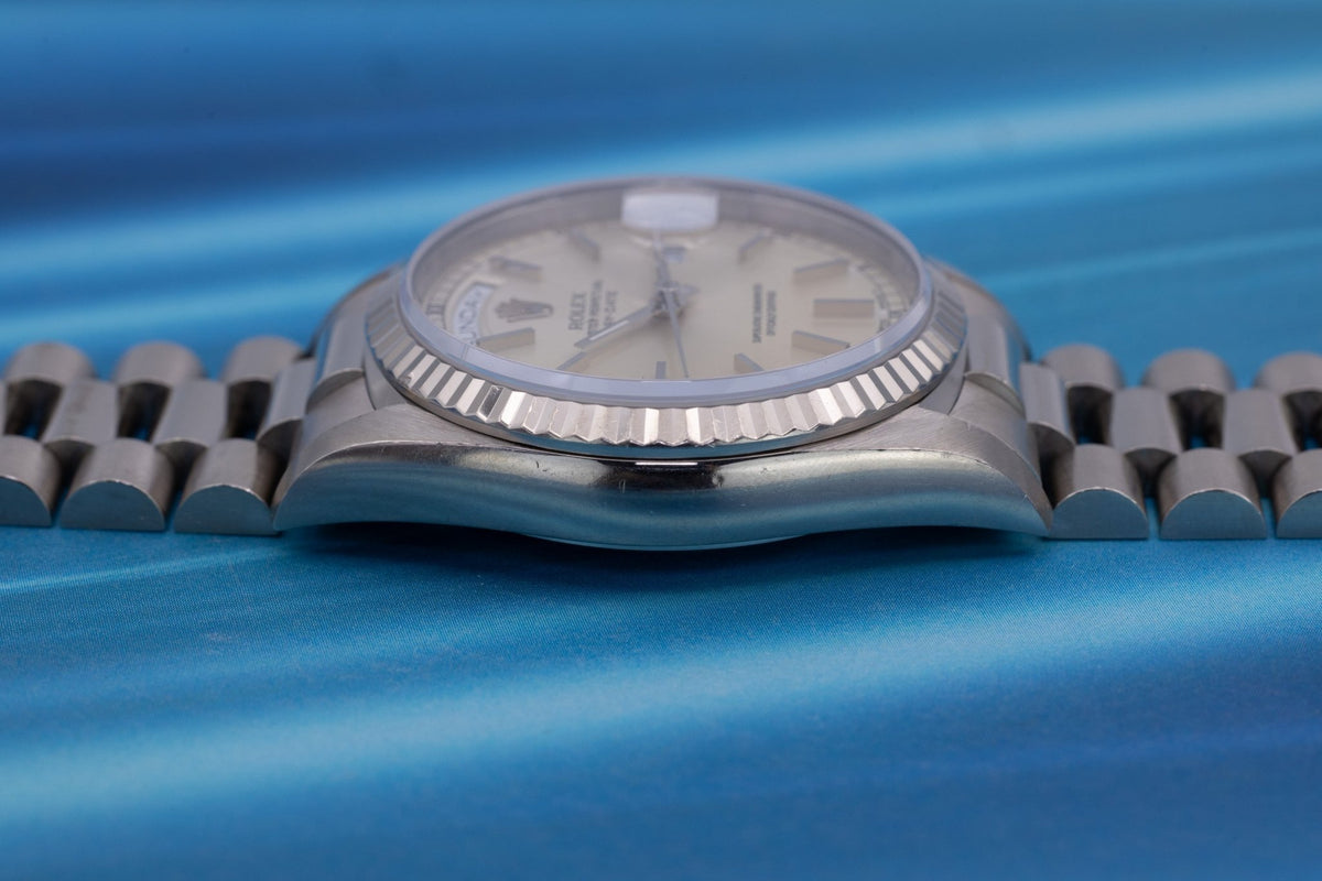 1993 Rolex Day-Date Ref. 18239 | 18K White Gold | Silver Dial - Sierra Time Co