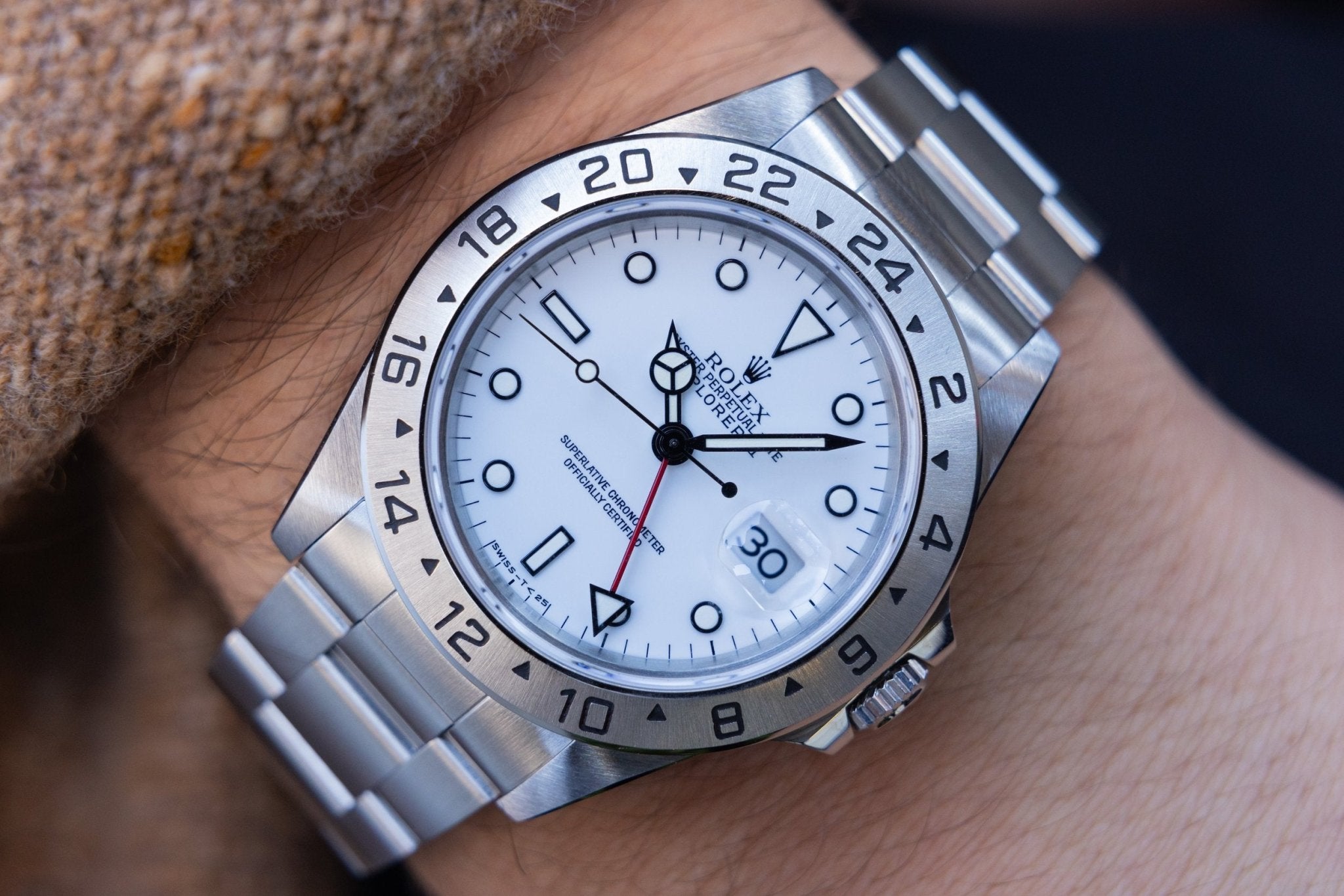 1993 Rolex Explorer II Ref, 16570 Polar | Tritium Dial - Sierra Time Co