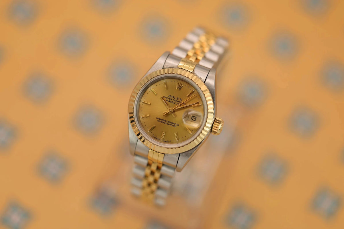 1993 Rolex Ladies Datejust Ref. 69173 | Champagne Dial | Full Set - Sierra Time Co