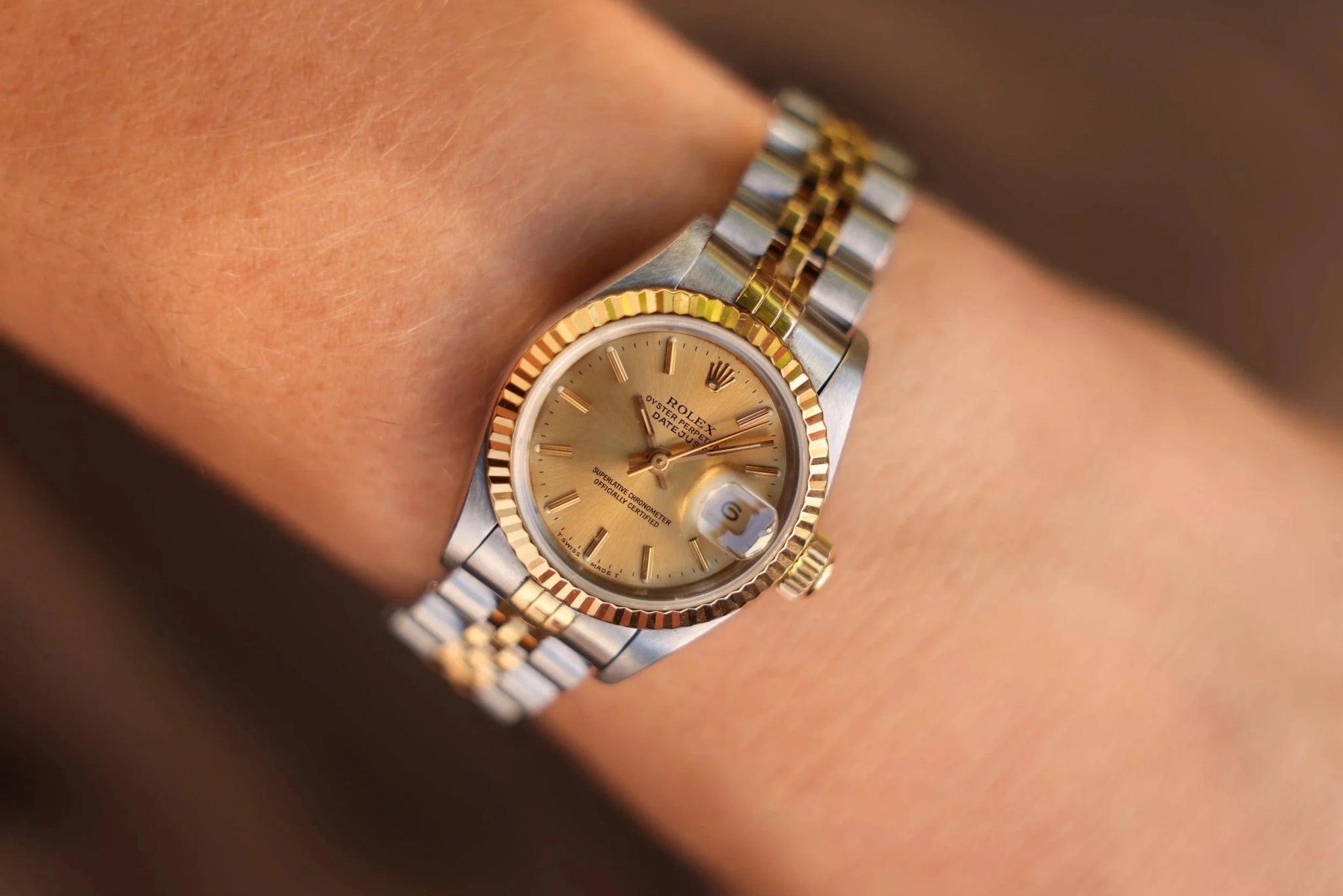 1993 Rolex Ladies Datejust Ref. 69173 | Champagne Dial | Full Set - Sierra Time Co