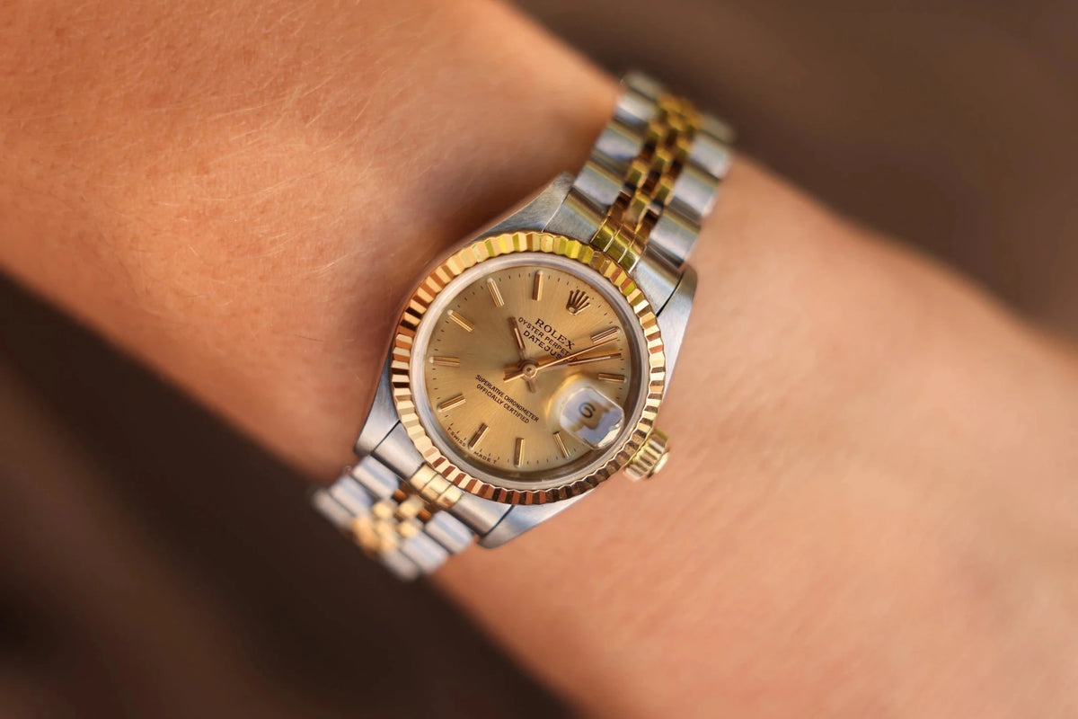 1993 Rolex Ladies Datejust Ref. 69173 | Champagne Dial | Full Set - Sierra Time Co
