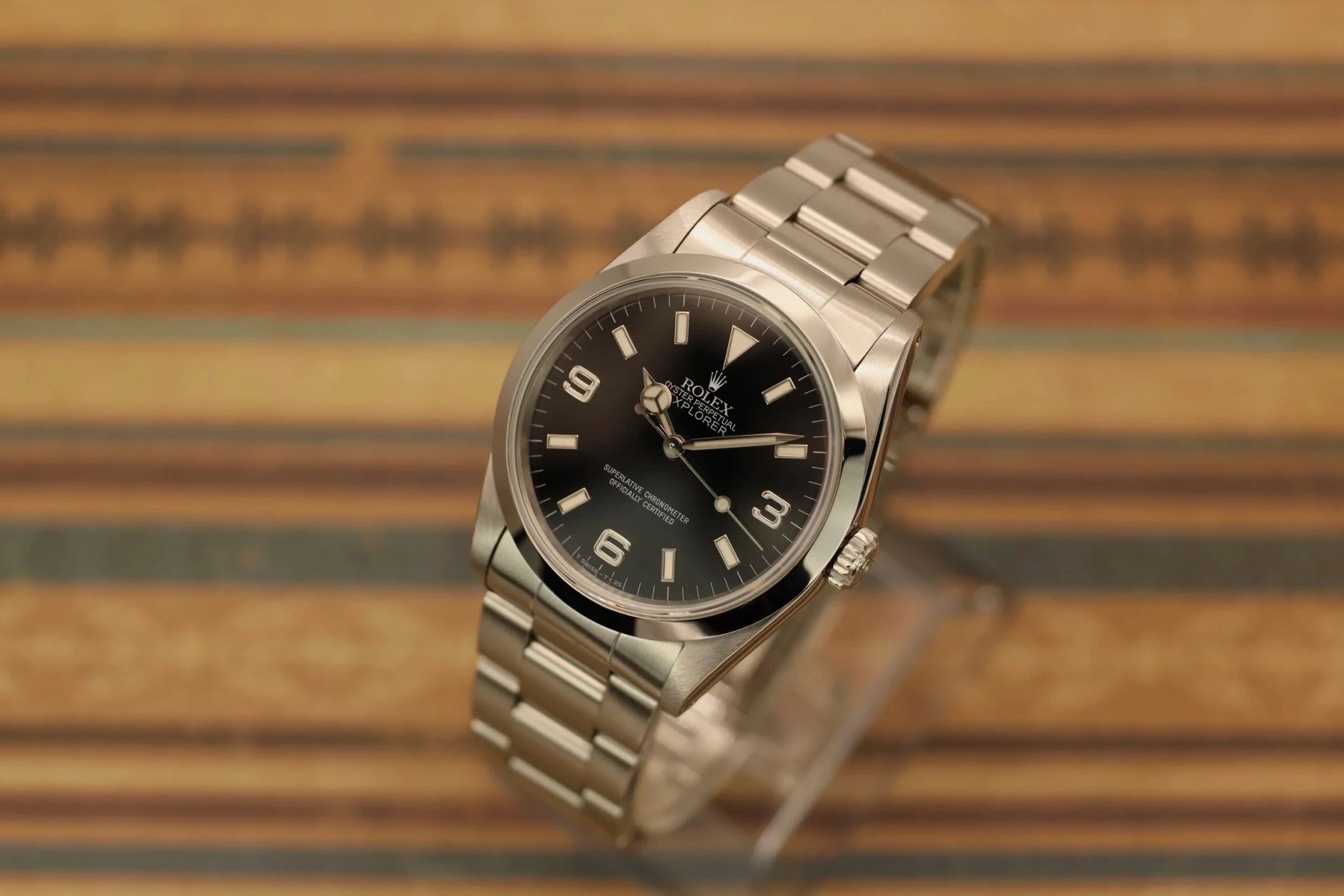 1994 Rolex Explorer I Ref. 14270 | Creamy Patina | Holes Case - Sierra Time Co
