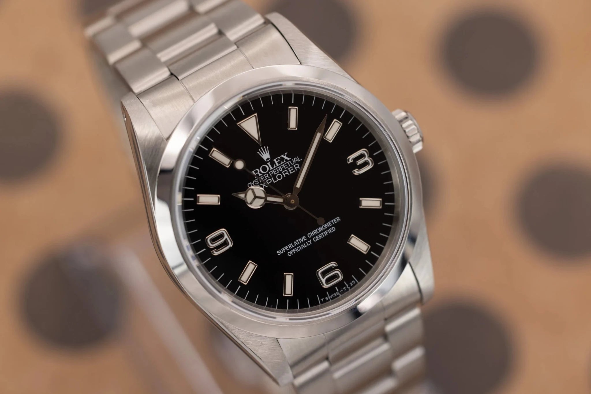 1994 Rolex Explorer I Ref. 14270 | Creamy Tritium | Holes Case - Sierra Time Co