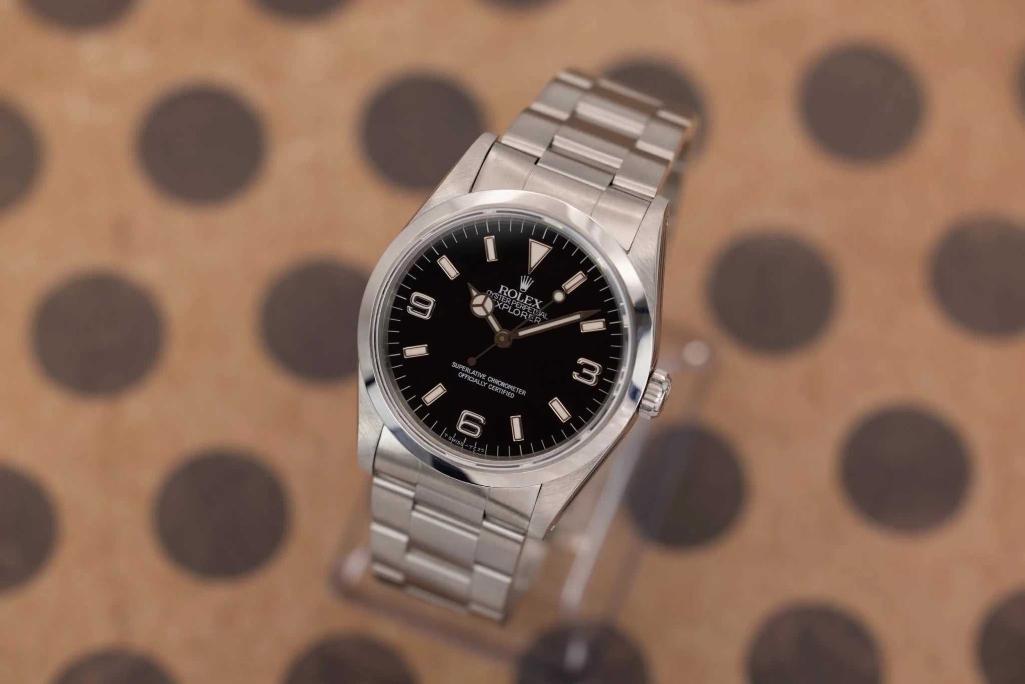 1994 Rolex Explorer I Ref. 14270 | Creamy Tritium | Holes Case - Sierra Time Co
