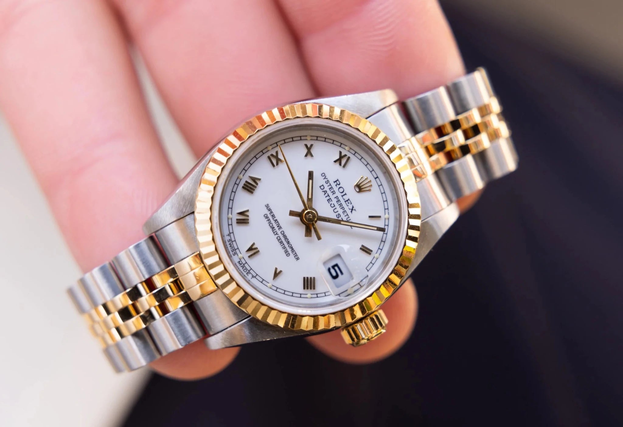 1994 Rolex Ladies Datejust Ref. 69173 | White Roman Numeral Dial | Box and Papers - Sierra Time Co
