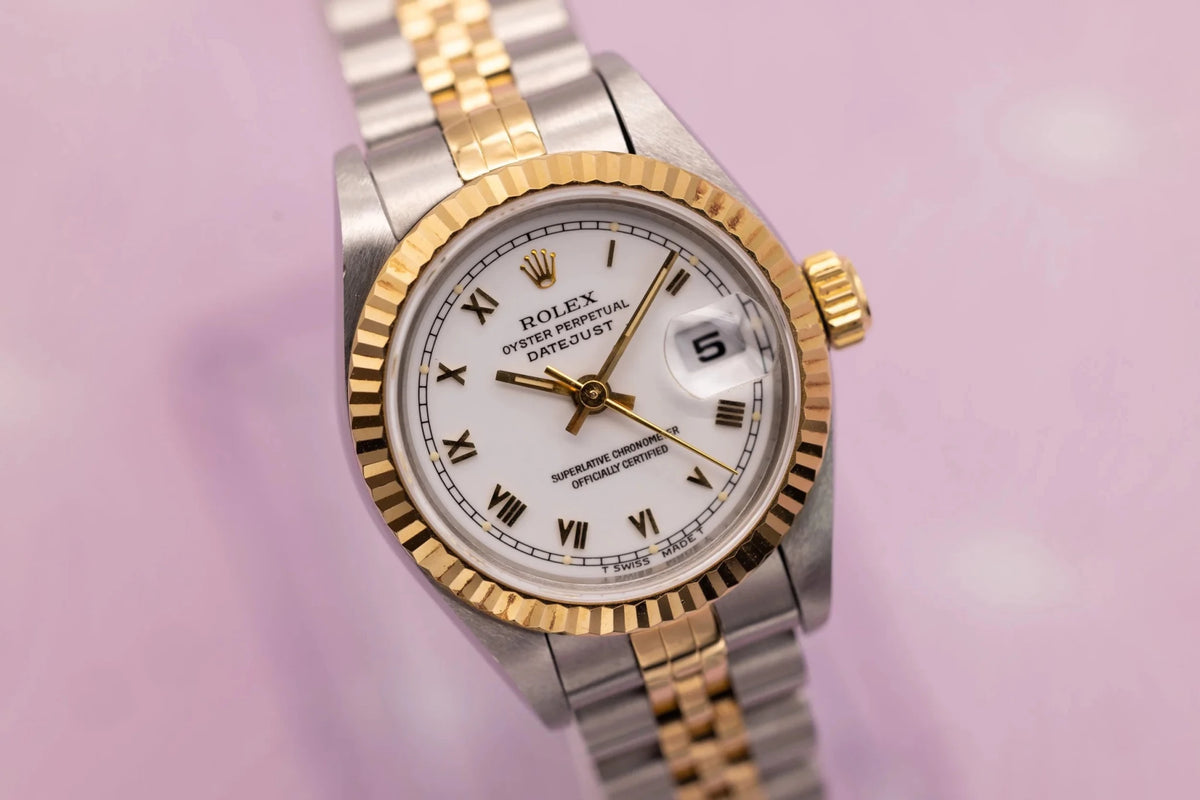 1994 Rolex Ladies Datejust Ref. 69173 | White Roman Numeral Dial | Box and Papers - Sierra Time Co