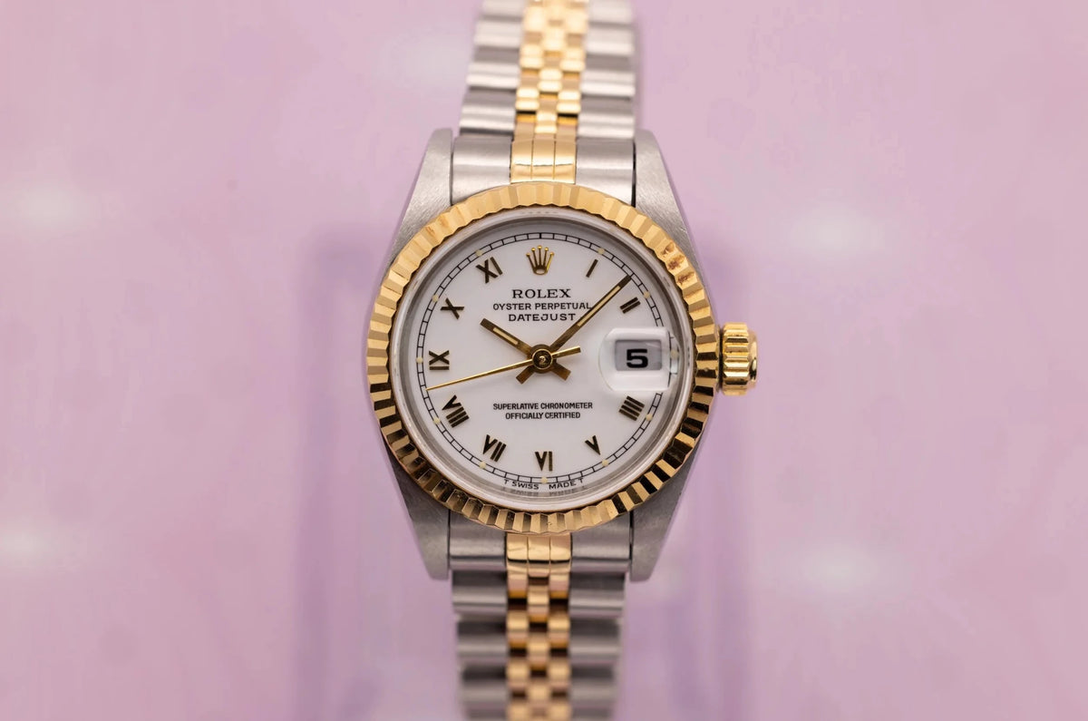 1994 Rolex Ladies Datejust Ref. 69173 | White Roman Numeral Dial | Box and Papers - Sierra Time Co