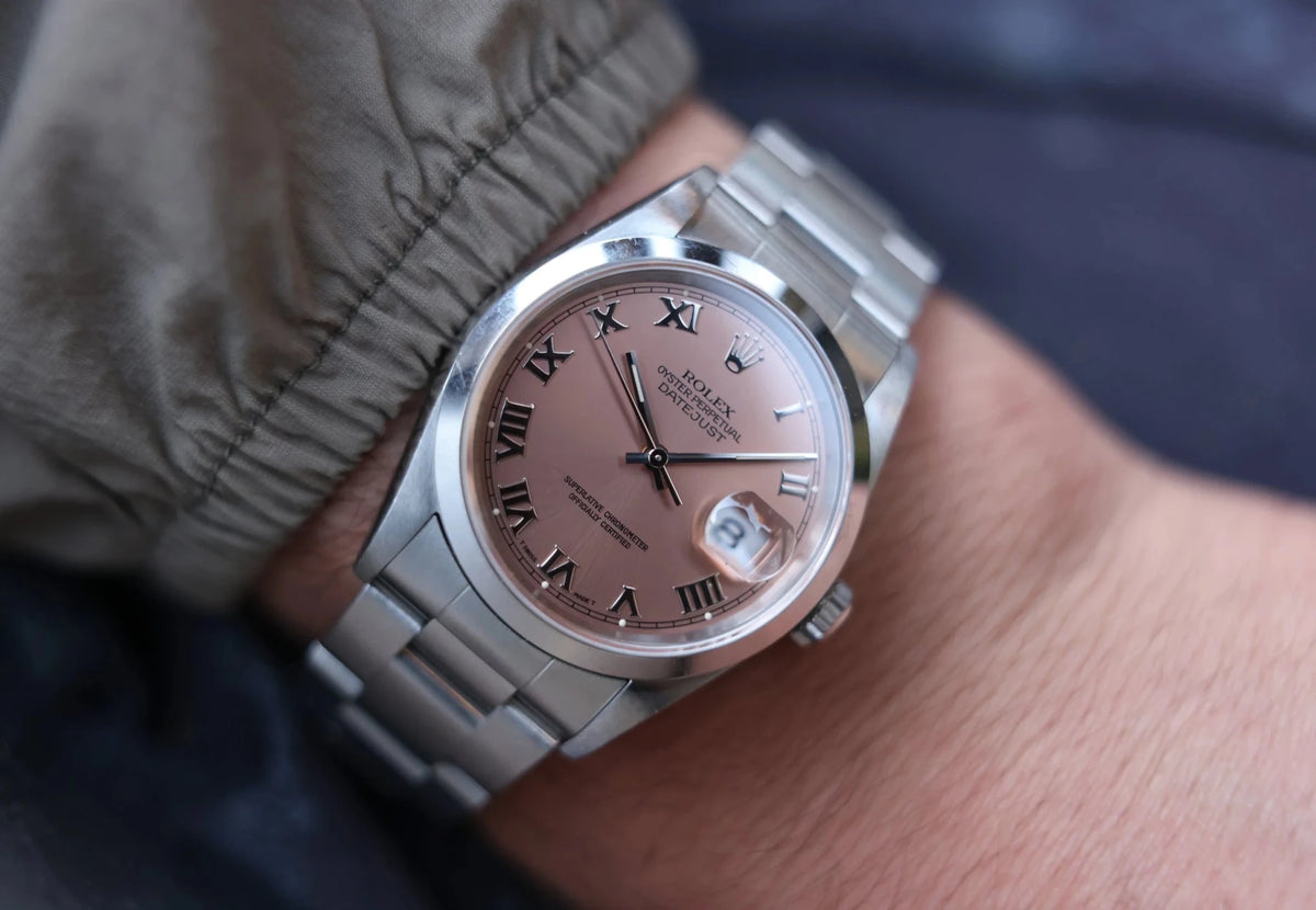 1995 Rolex Datejust Ref. 16200 | Salmon Roman Dial - Sierra Time Co