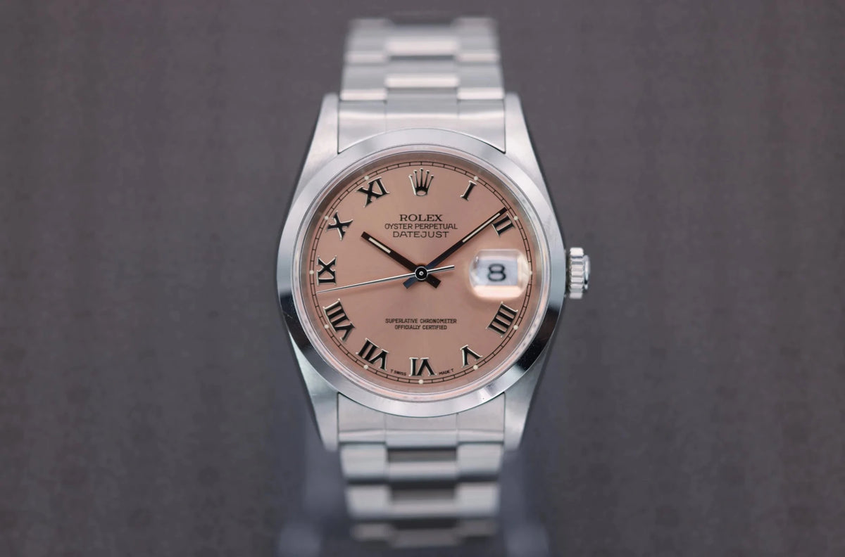 1995 Rolex Datejust Ref. 16200 | Salmon Roman Dial - Sierra Time Co