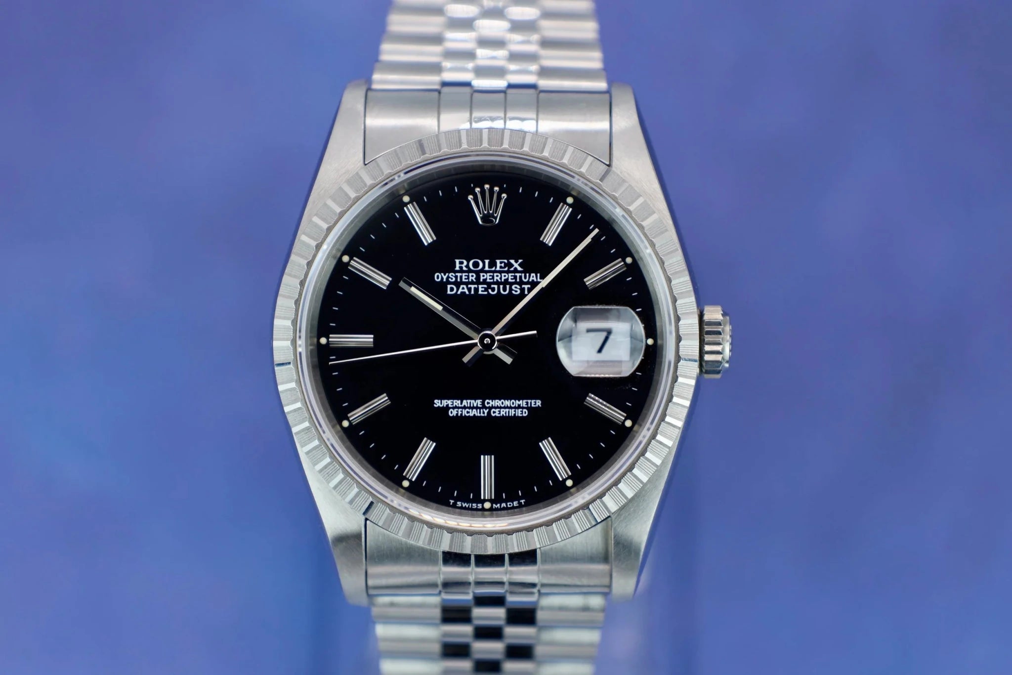 1995 Rolex Datejust Ref. 16220 Black Dial | Mint | Box and Papers - Sierra Time Co