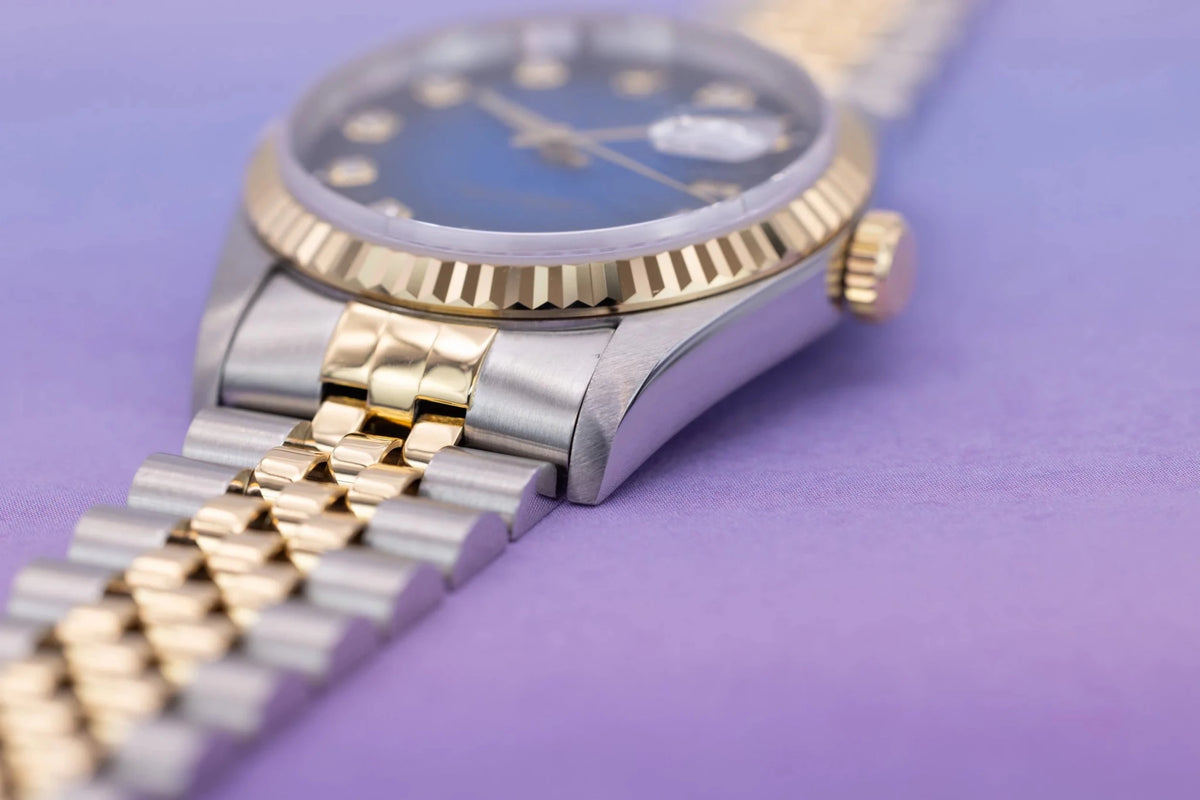 1995 Rolex Datejust Ref. 16233 | Blue Vignette Big Diamond Dial - Sierra Time Co