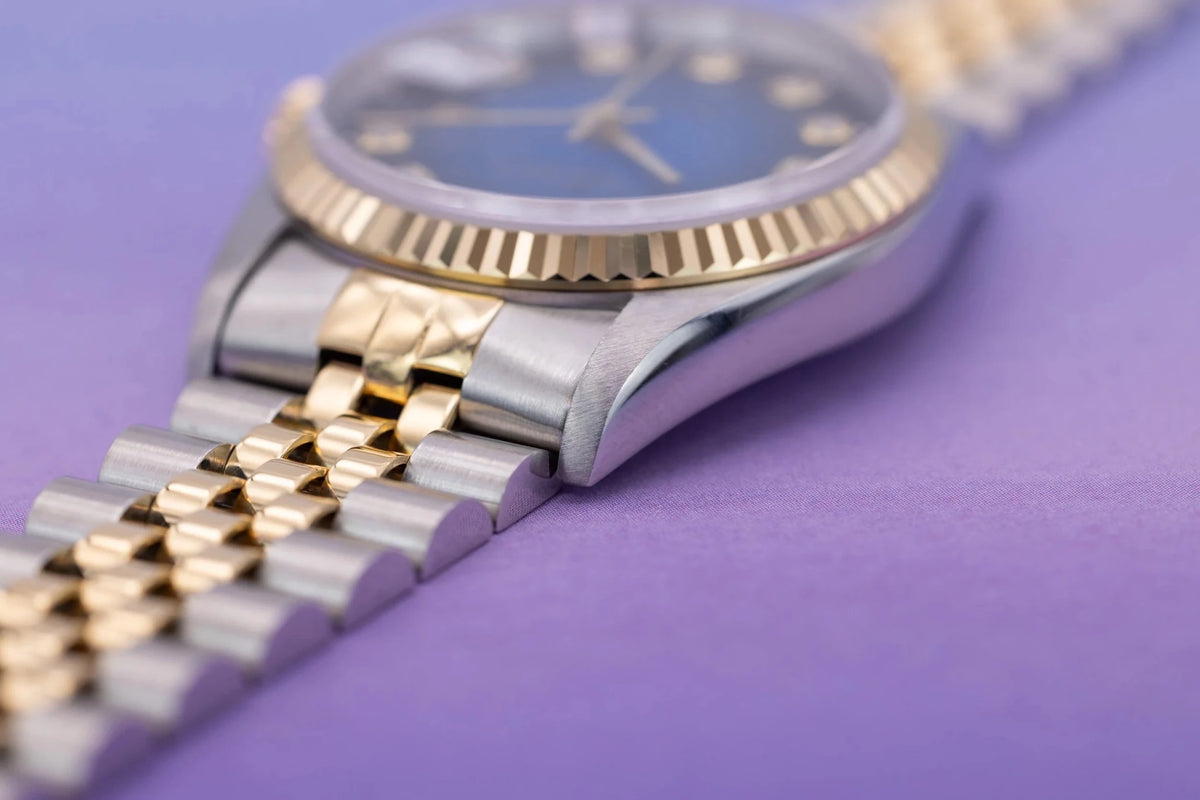 1995 Rolex Datejust Ref. 16233 | Blue Vignette Big Diamond Dial - Sierra Time Co