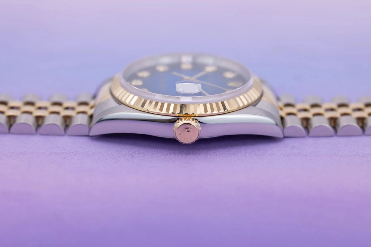 1995 Rolex Datejust Ref. 16233 | Blue Vignette Big Diamond Dial - Sierra Time Co