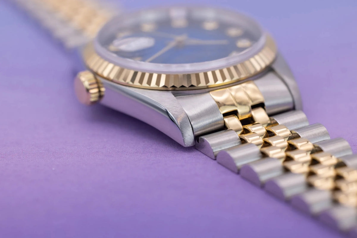 1995 Rolex Datejust Ref. 16233 | Blue Vignette Big Diamond Dial - Sierra Time Co