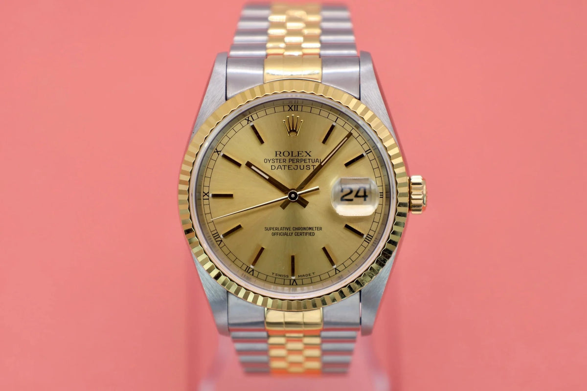 1995 Rolex Datejust Ref. 16233| Champagne Dial | Papers - Sierra Time Co