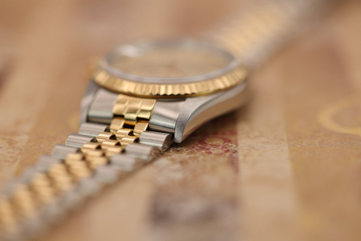 1995 Rolex Datejust Ref. 16233 | Champagne Tapestry Dial | Mint Condition - Sierra Time Co