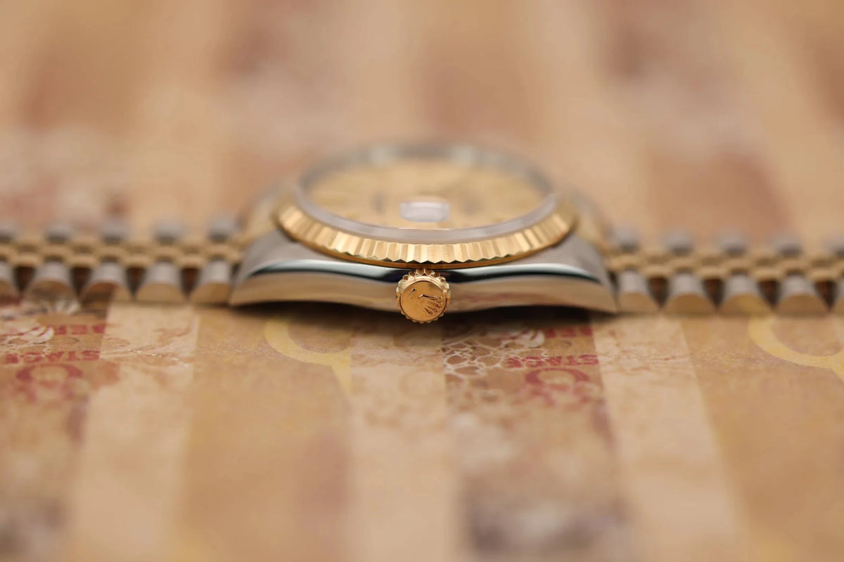 1995 Rolex Datejust Ref. 16233 | Champagne Tapestry Dial | Mint Condition - Sierra Time Co