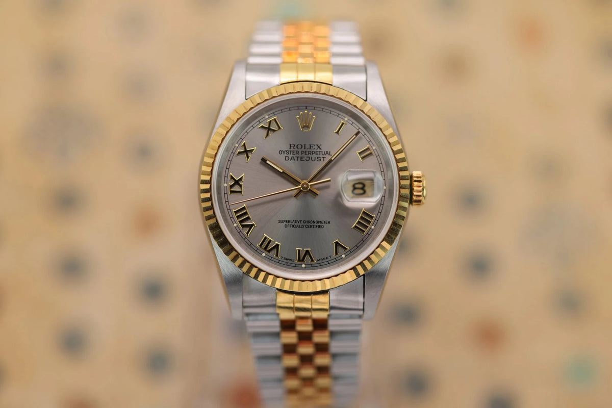 1995 Rolex Datejust Ref. 16233 | Grey Roman Dial - Sierra Time Co