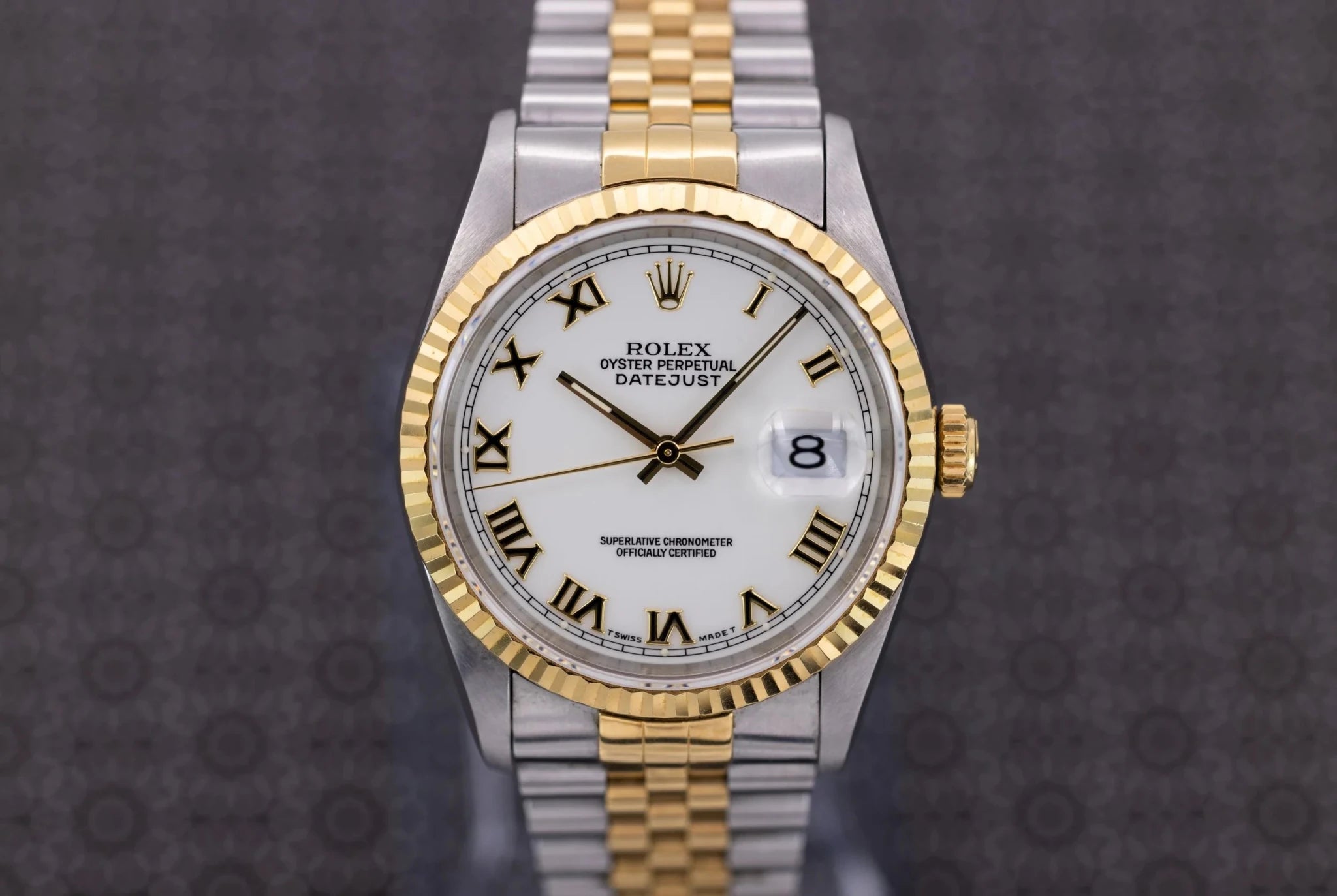 1995 Rolex Datejust Ref. 16233 | White Roman Dial | Excellent Condition - Sierra Time Co