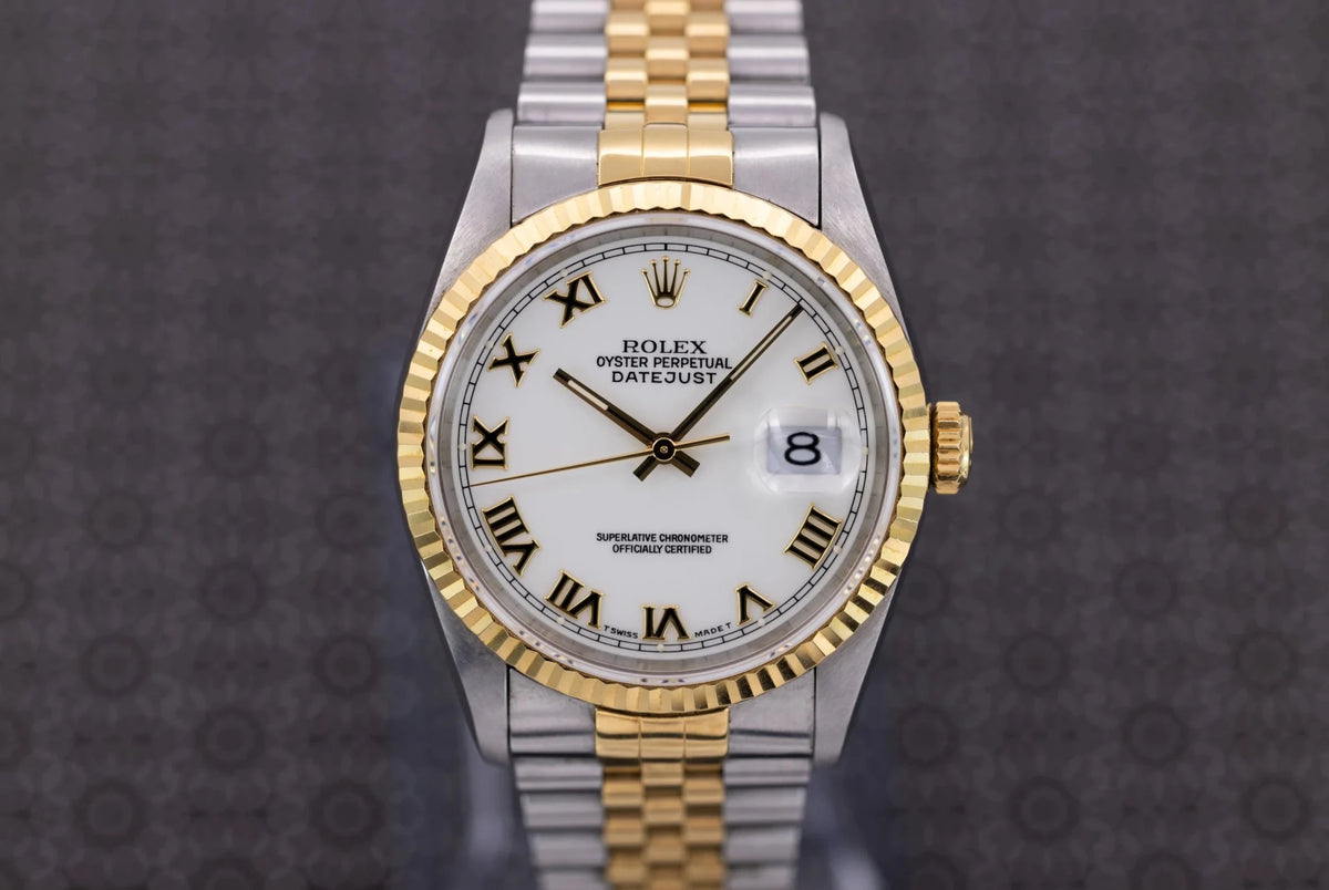1995 Rolex Datejust Ref. 16233 | White Roman Dial | Excellent Condition - Sierra Time Co