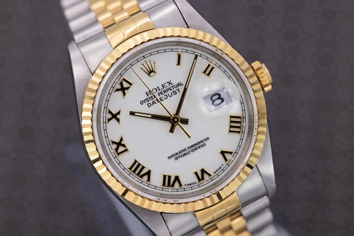 1995 Rolex Datejust Ref. 16233 | White Roman Dial | Excellent Condition - Sierra Time Co