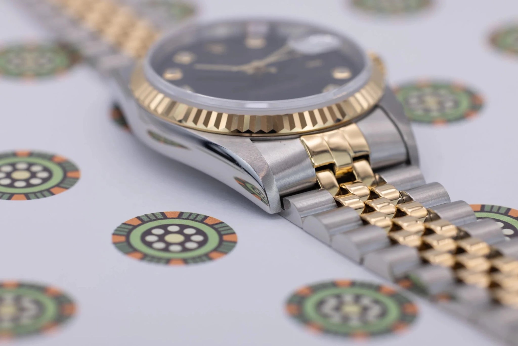 1995 Rolex Datejust Ref. 16233G | Black Big Diamond Dial - Sierra Time Co