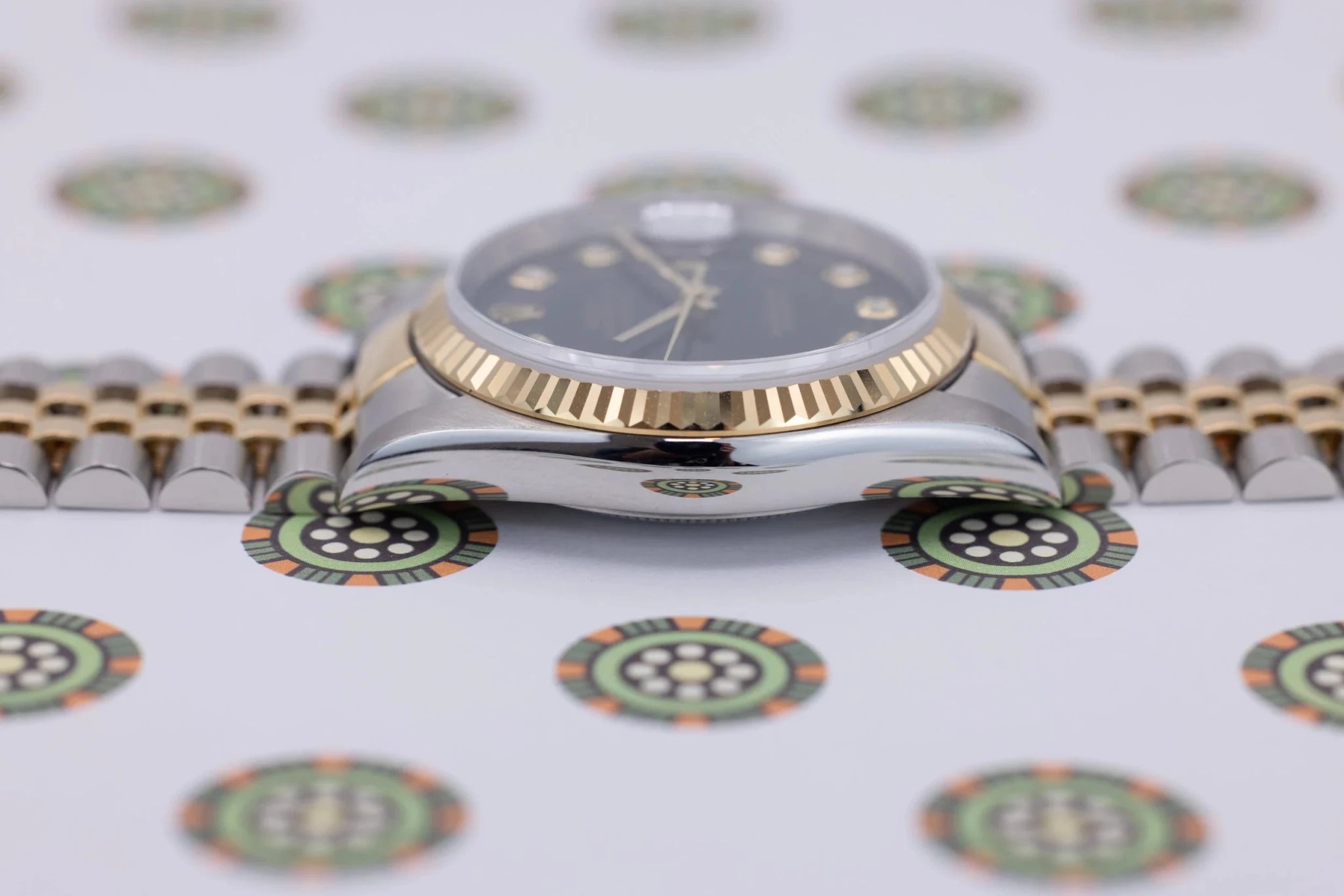 1995 Rolex Datejust Ref. 16233G | Black Big Diamond Dial - Sierra Time Co