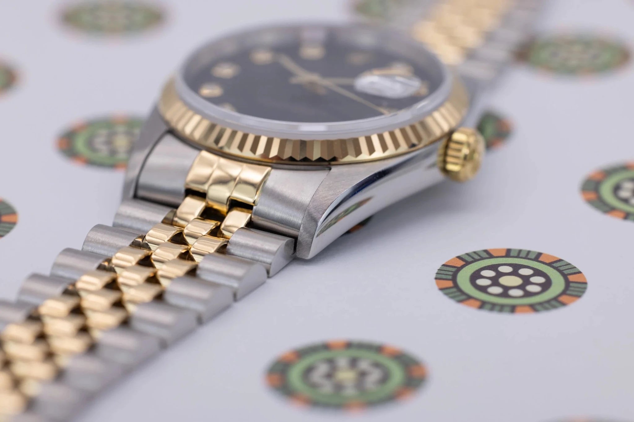 1995 Rolex Datejust Ref. 16233G | Black Big Diamond Dial - Sierra Time Co