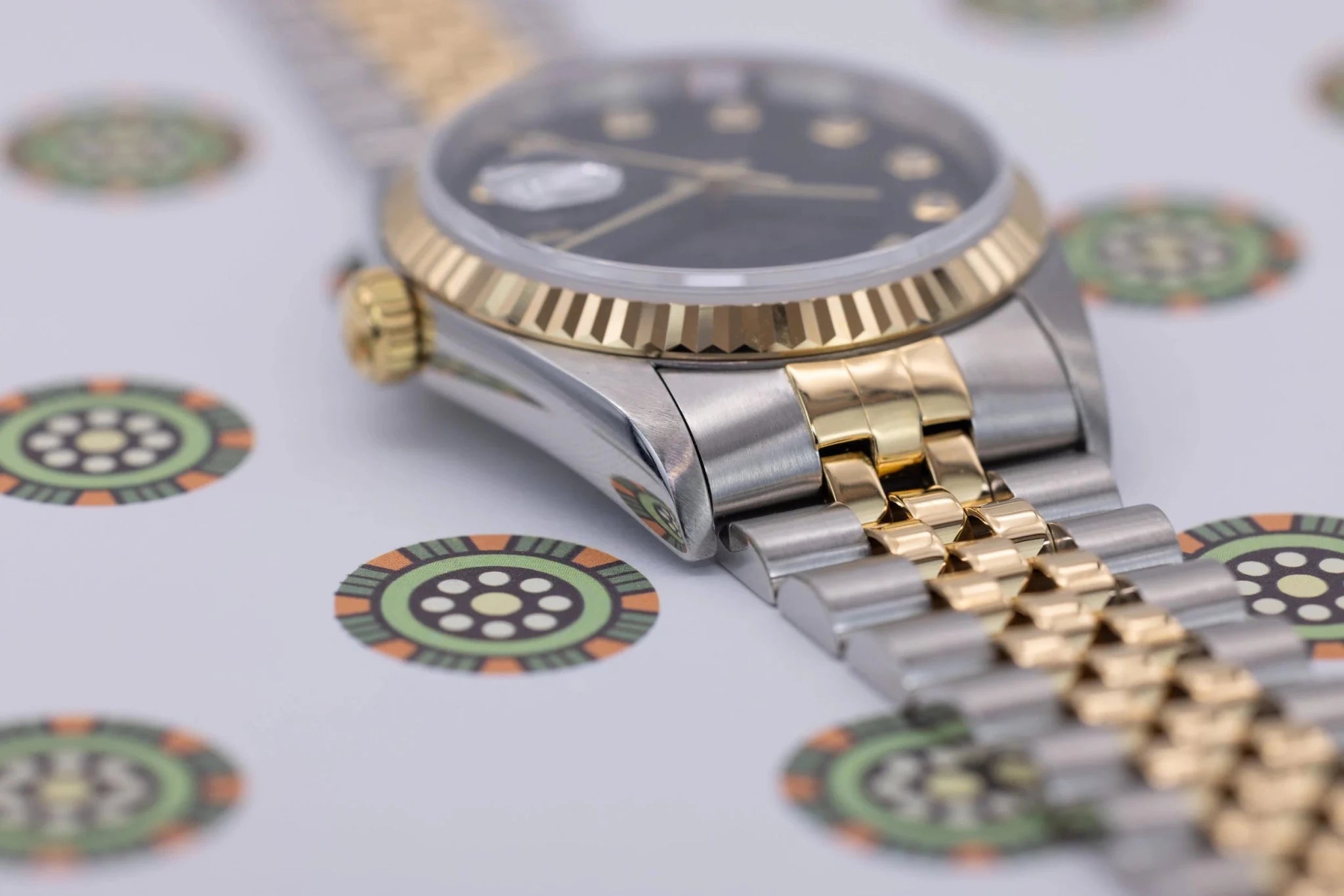 1995 Rolex Datejust Ref. 16233G | Black Big Diamond Dial - Sierra Time Co