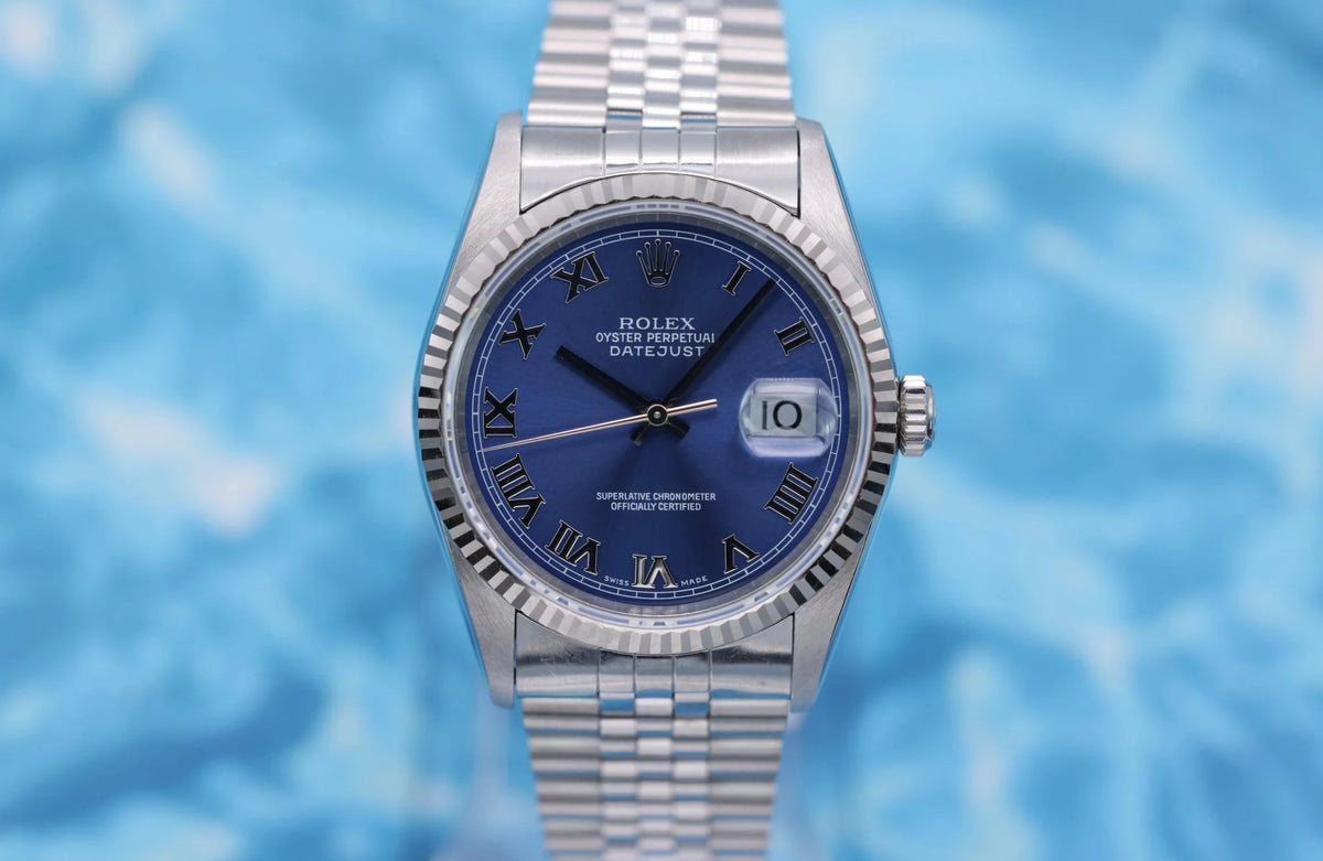 1995 Rolex Datejust Ref. 16234 | Blue Roman Numeral Dial - Sierra Time Co