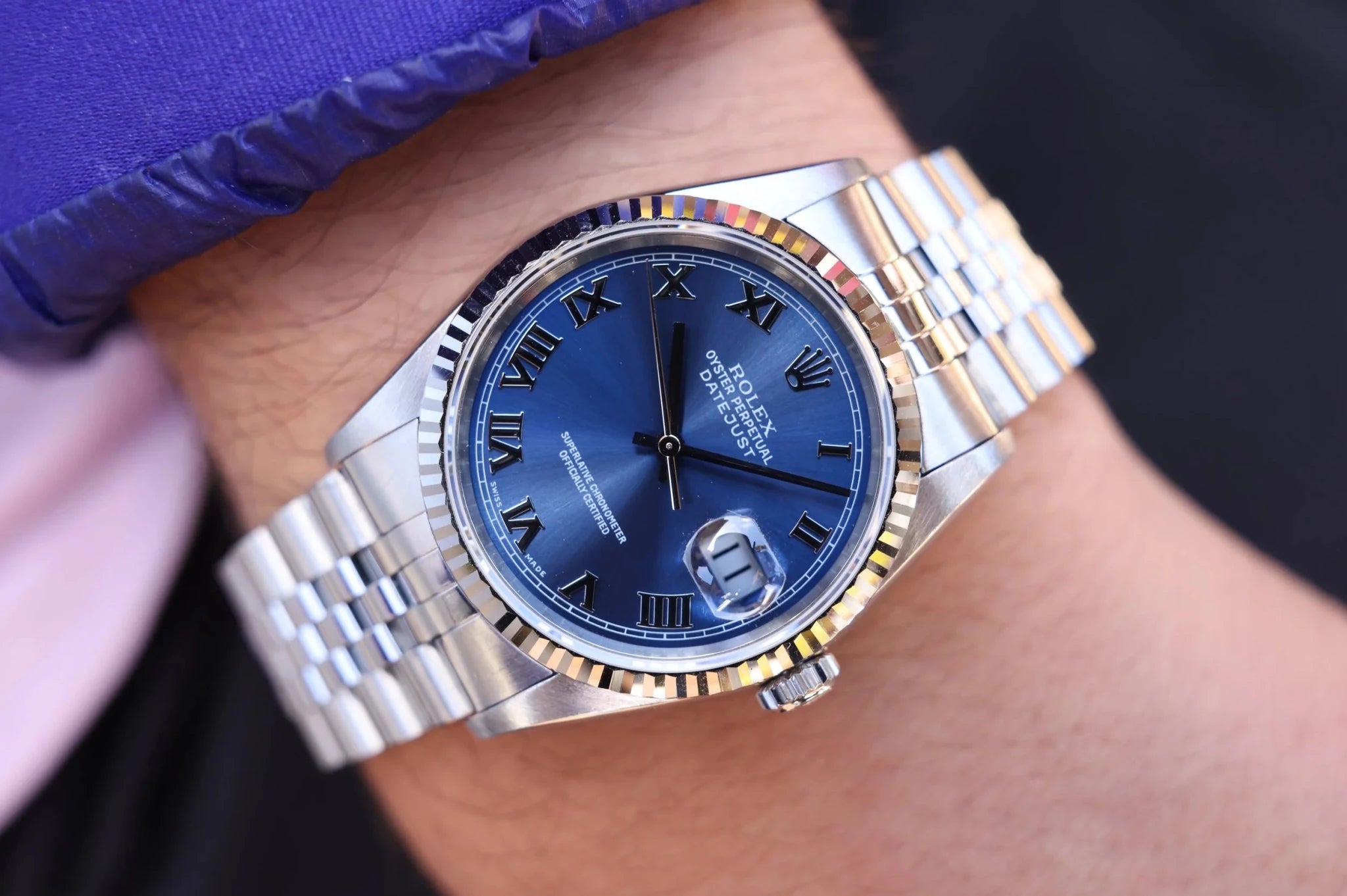 1995 Rolex Datejust Ref. 16234 | Blue Roman Numeral Dial - Sierra Time Co