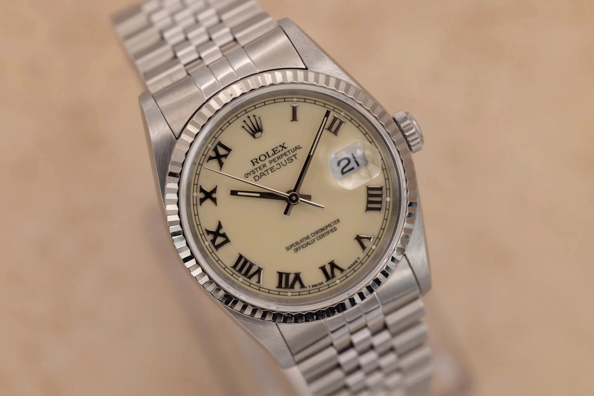 1995 Rolex Datejust Ref. 16234 | Papers | Rare Cream Ivory Dial - Sierra Time Co