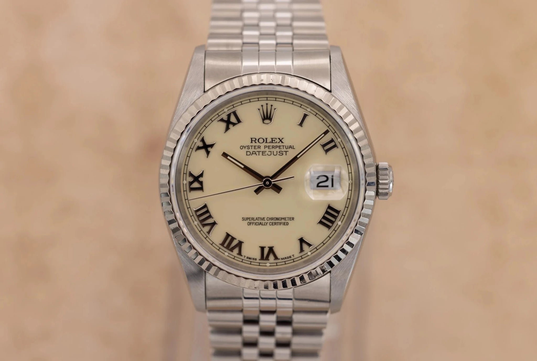 1995 Rolex Datejust Ref. 16234 | Papers | Rare Cream Ivory Dial - Sierra Time Co