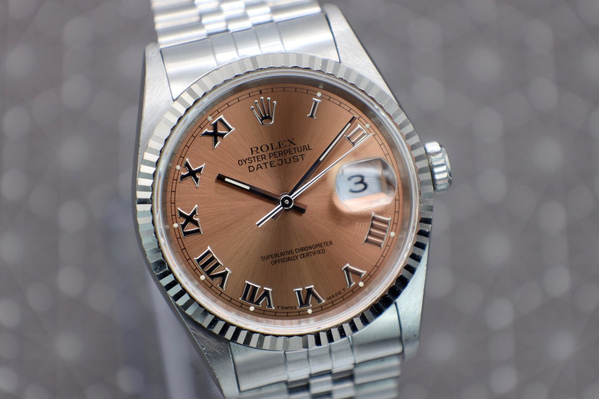 1995 Rolex Datejust Ref. 16234 | Salmon Dial | Papers and Hangtags - Sierra Time Co
