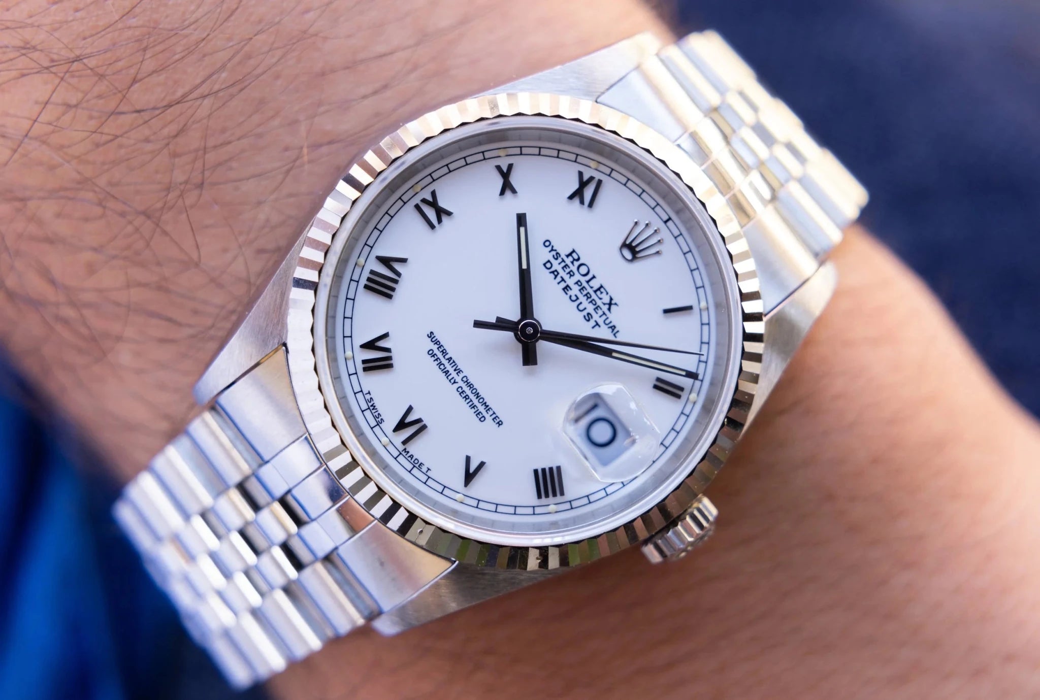 1995 Rolex Datejust Ref. 16234 | White Roman Numeral Dial - Sierra Time Co