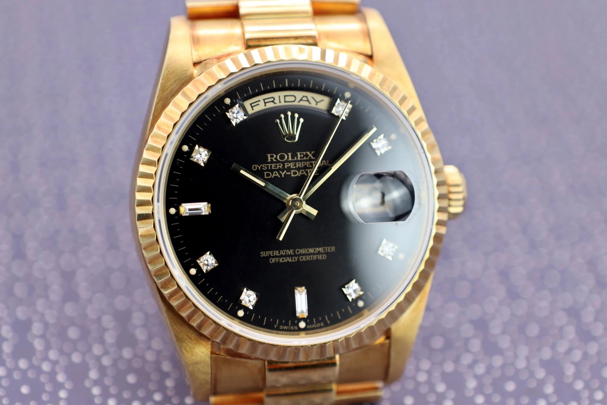 1995 Rolex Day-Date Ref. 18238 | Black Diamond Dial - Sierra Time Co