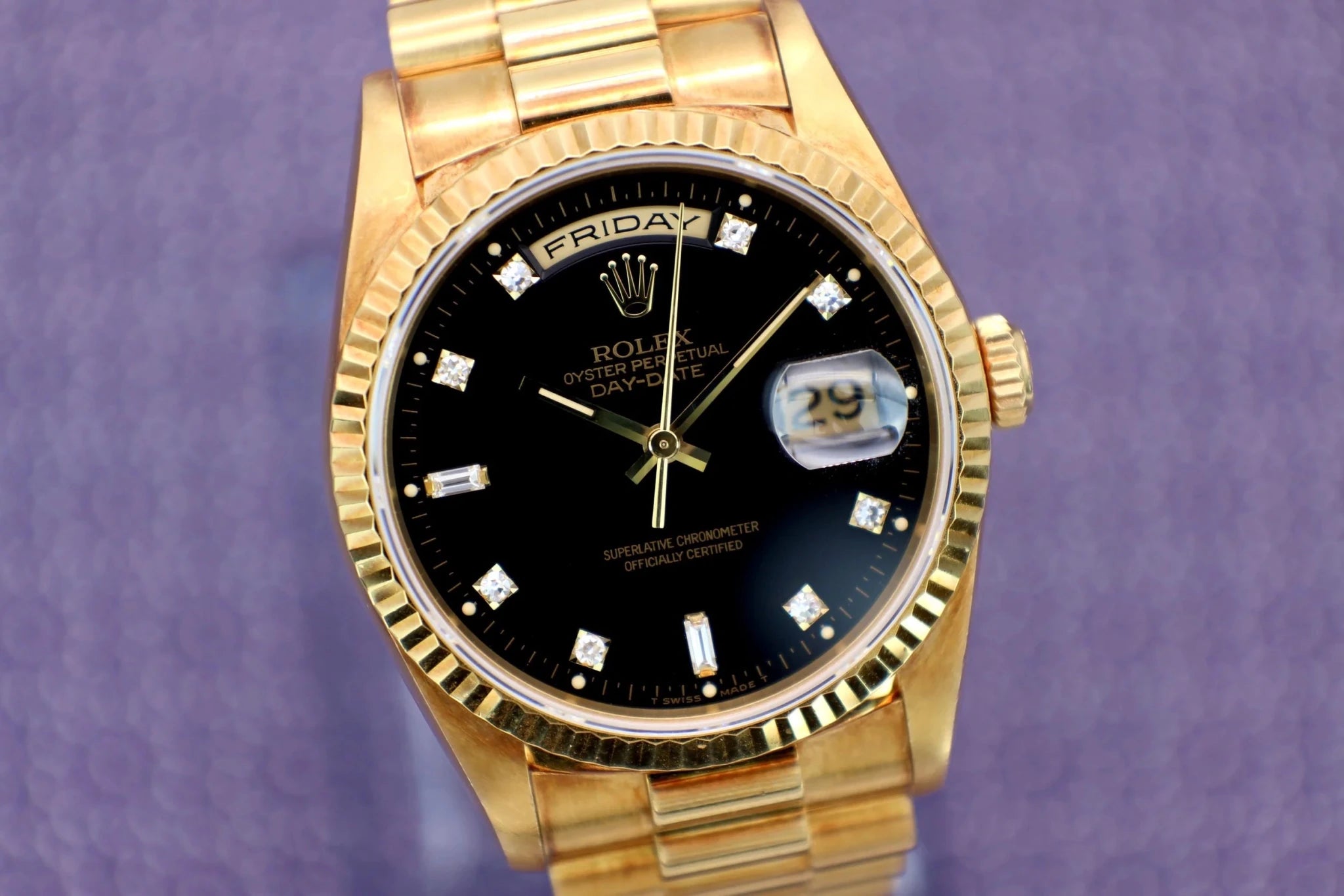 1995 Rolex Day-Date Ref. 18238 | Black Diamond Dial - Sierra Time Co