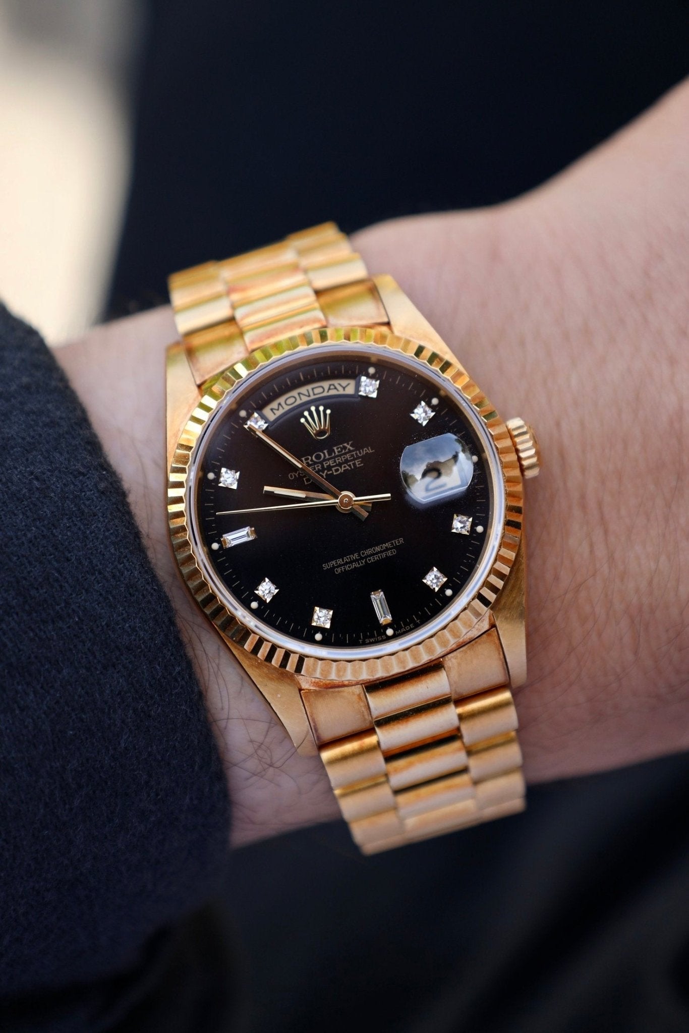 1995 Rolex Day-Date Ref. 18238 | Black Diamond Dial - Sierra Time Co