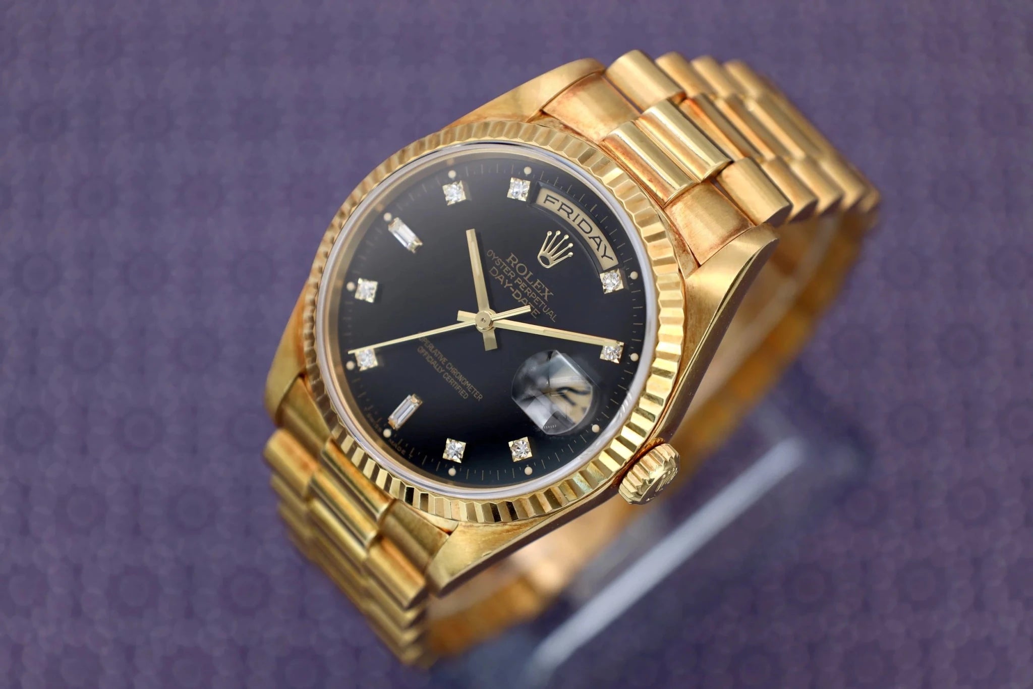 1995 Rolex Day-Date Ref. 18238 | Black Diamond Dial - Sierra Time Co