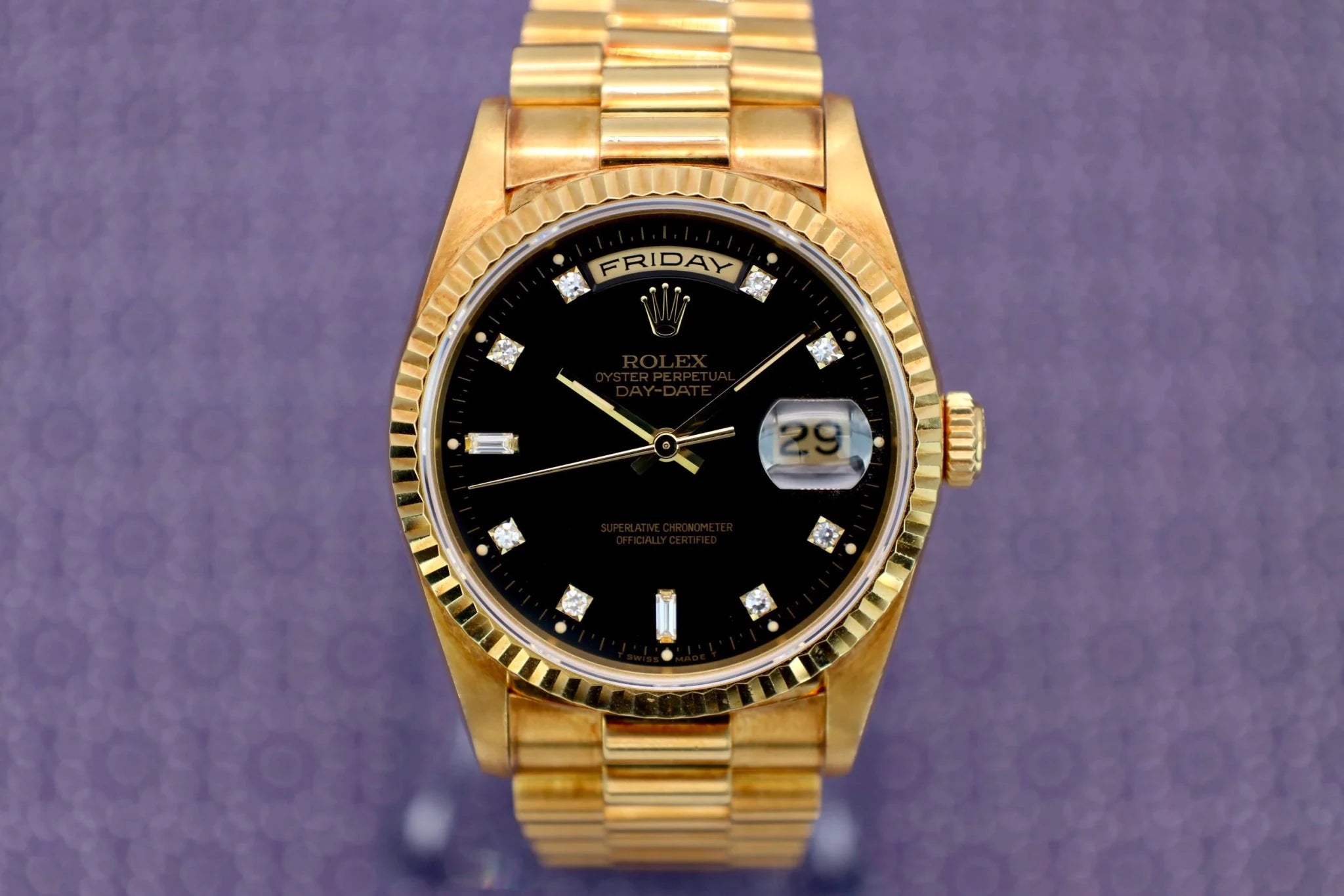 1995 Rolex Day-Date Ref. 18238 | Black Diamond Dial - Sierra Time Co