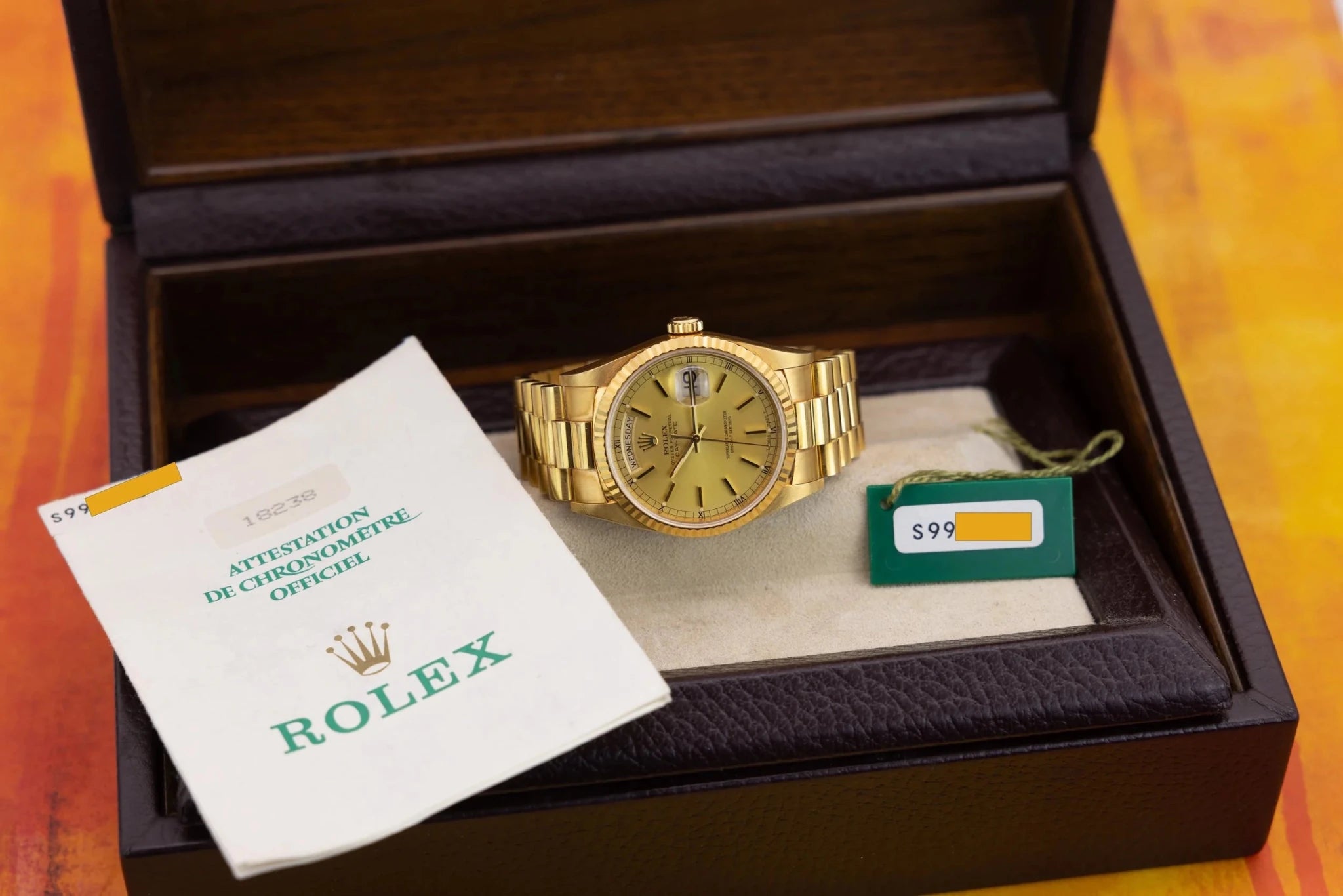 1995 Rolex Day-Date Ref. 18238 | Champagne Dial | Box and Papers - Sierra Time Co
