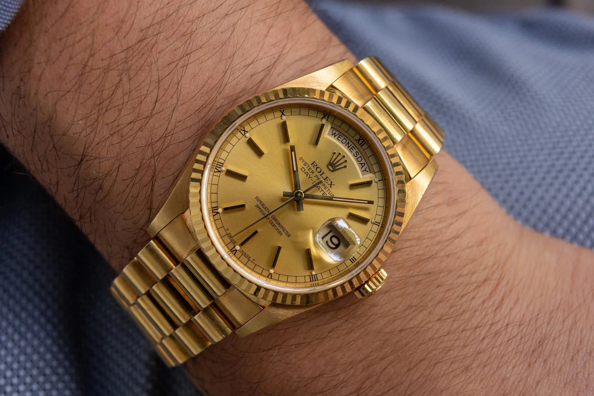 1995 Rolex Day-Date Ref. 18238 | Champagne Dial | Box and Papers - Sierra Time Co