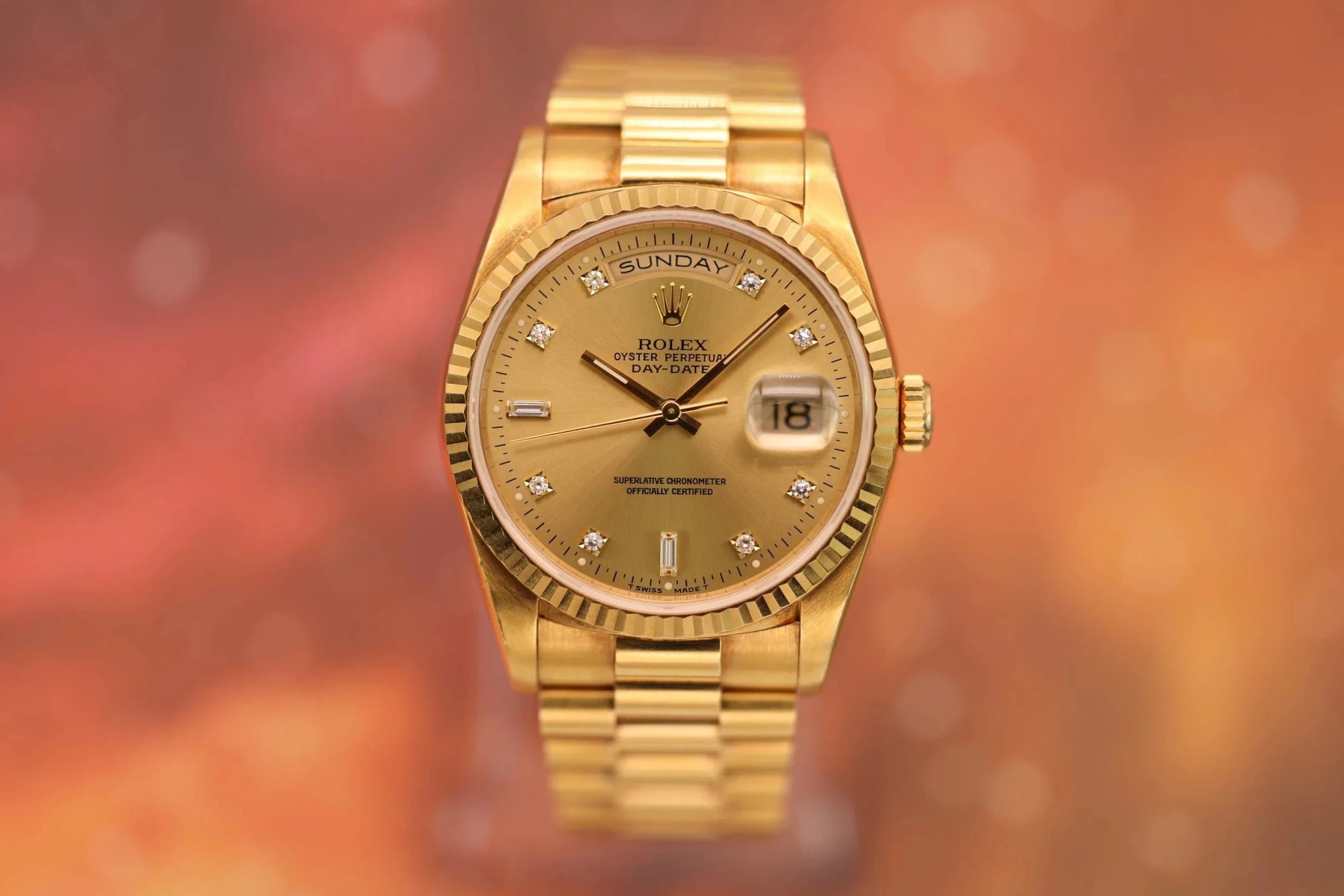 1995 Rolex Day-Date Ref. 18238 | Champagne Diamond Dial - Sierra Time Co