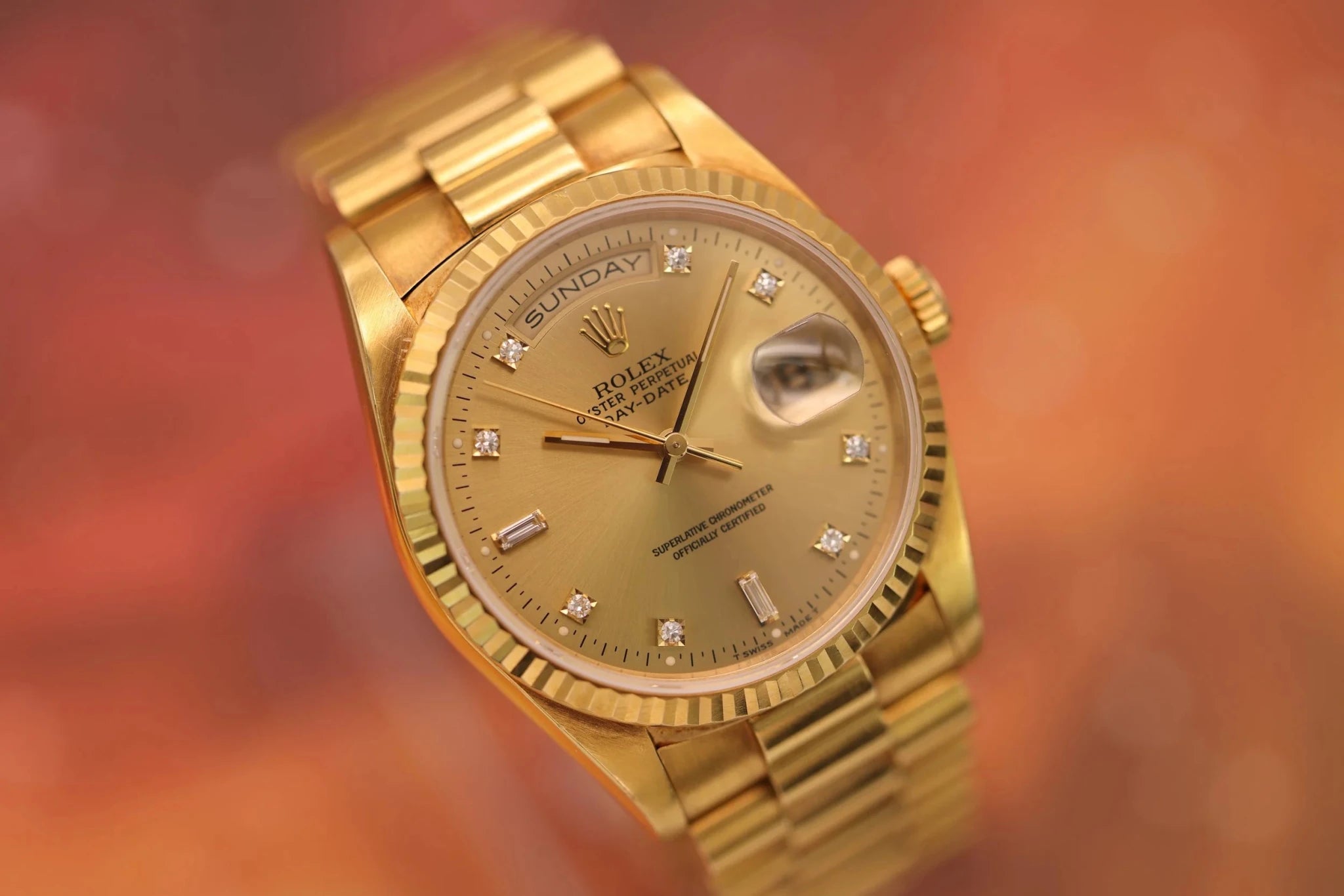 1995 Rolex Day-Date Ref. 18238 | Champagne Diamond Dial - Sierra Time Co
